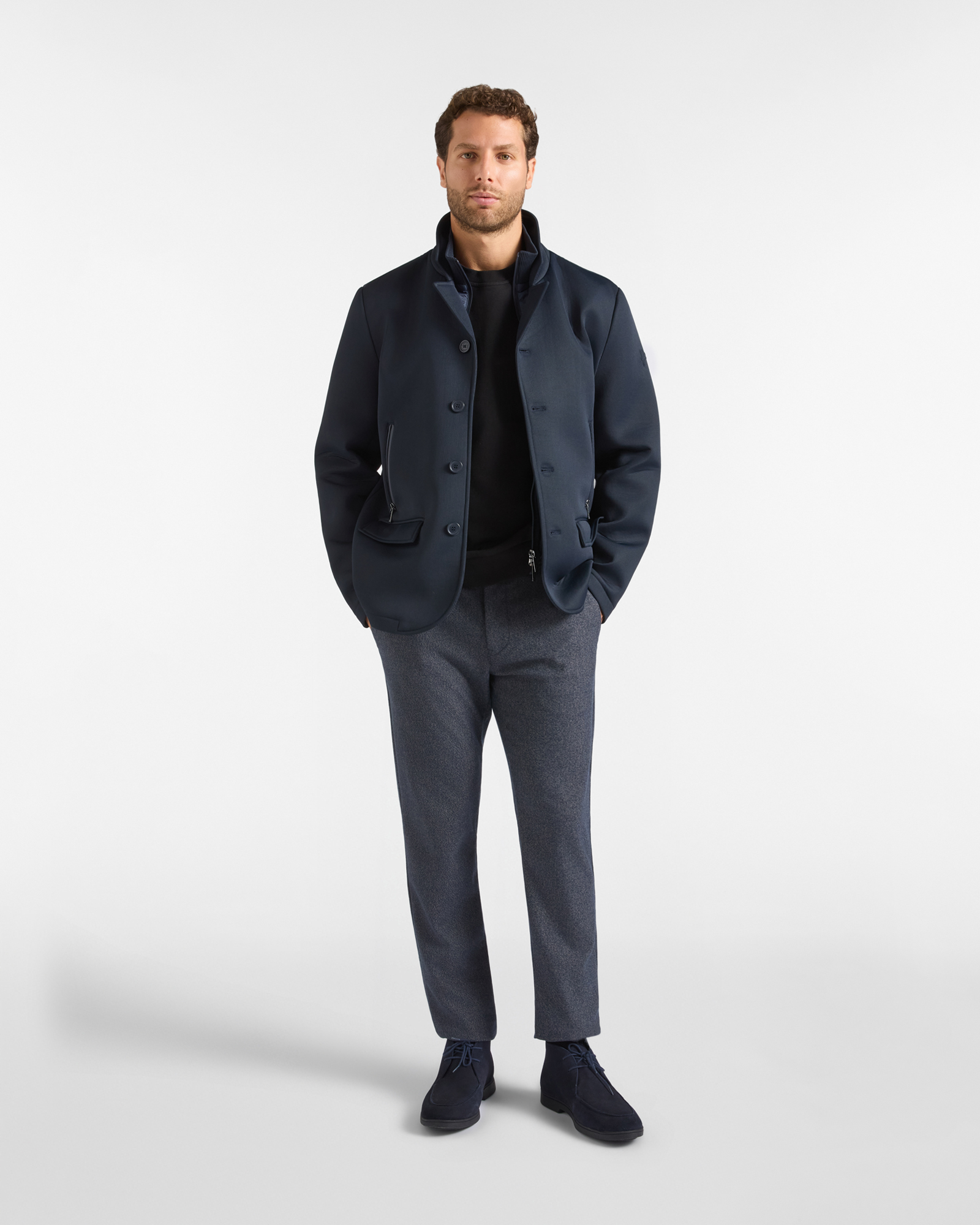 Giubbino HBJ Uomo con Davantino Staccabile, BLU SCURO, large