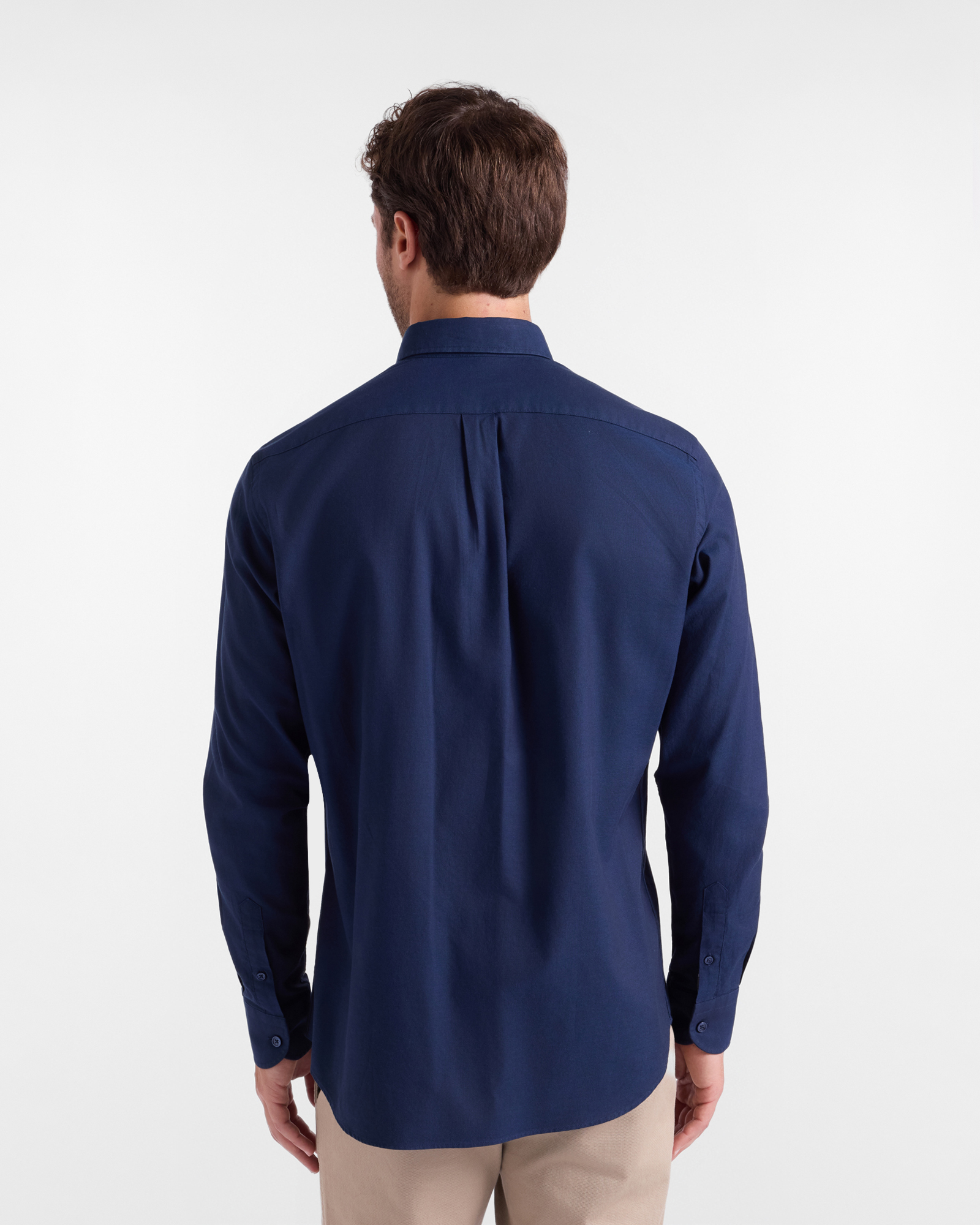 Men's regular-fit dark blue Oxford shirt with regimental placket, DARK BLUE, large image number 2