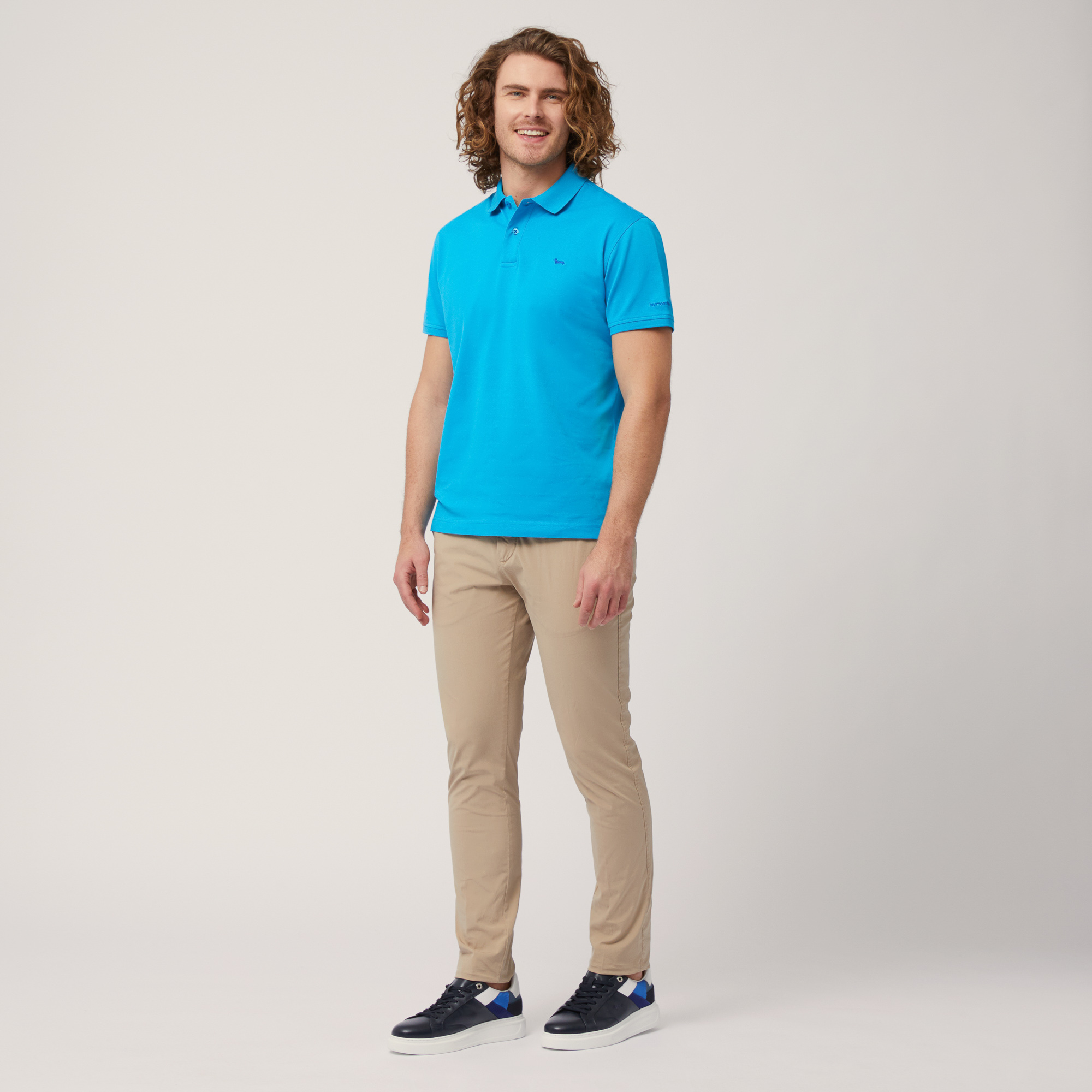 Polo with Lettering and Logo, Light Blue, large image number 3