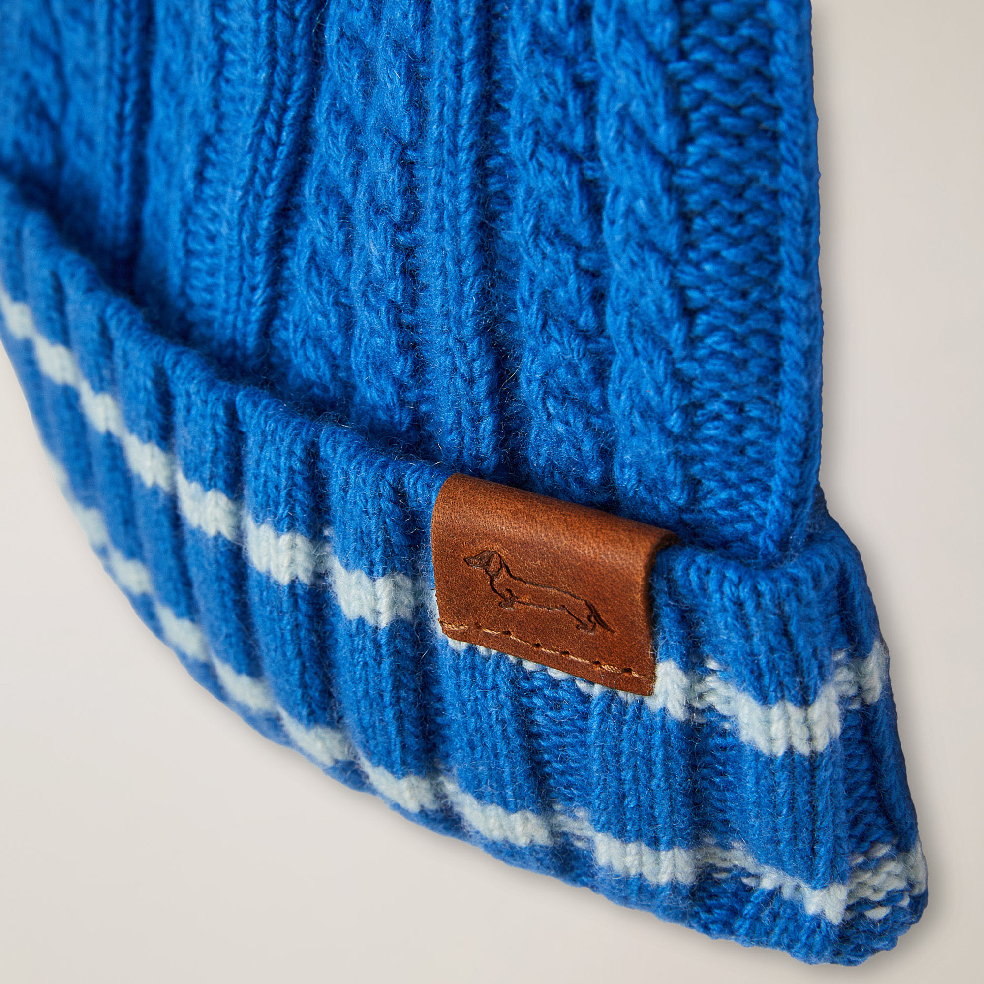 Gorro con pompón de pelo, Azulado, large image number 1
