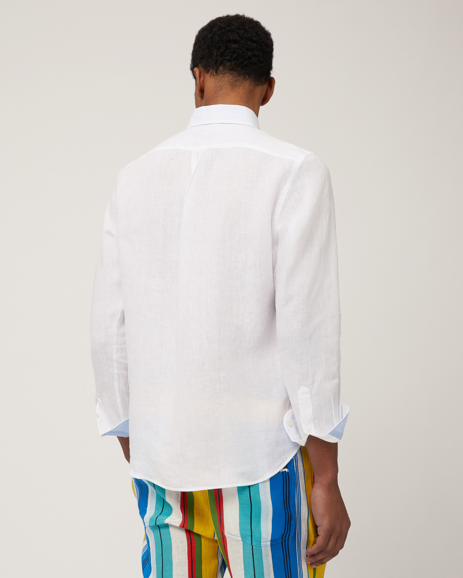 Camicia In Lino Con Bassotto, Bianco, large image number 1