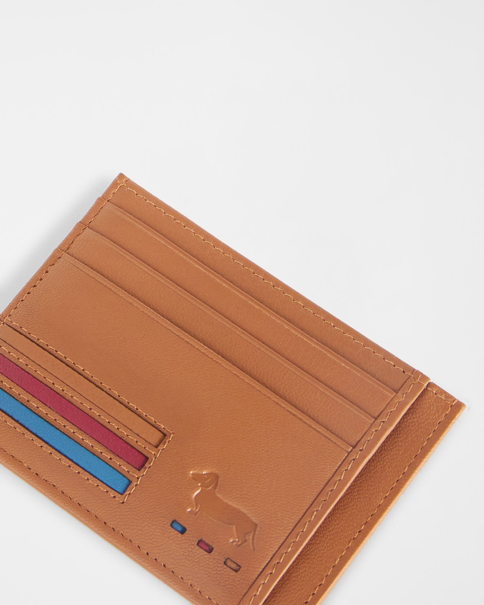 Men's leather card holder, Beige, large image number 2