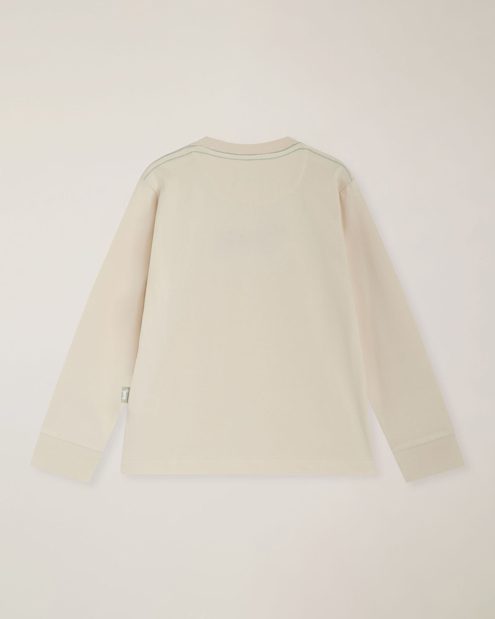 Long‑sleeve T‑shirt in organic cotton, Beige, large image number 1