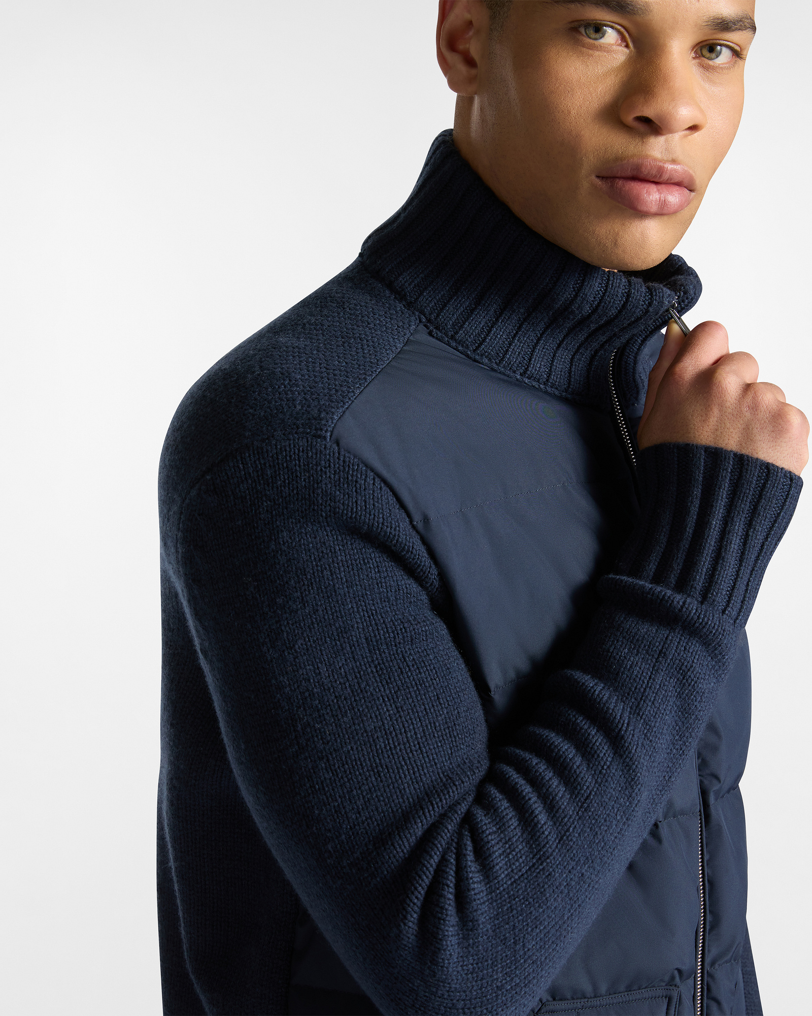 Piumino in lana e nylon 