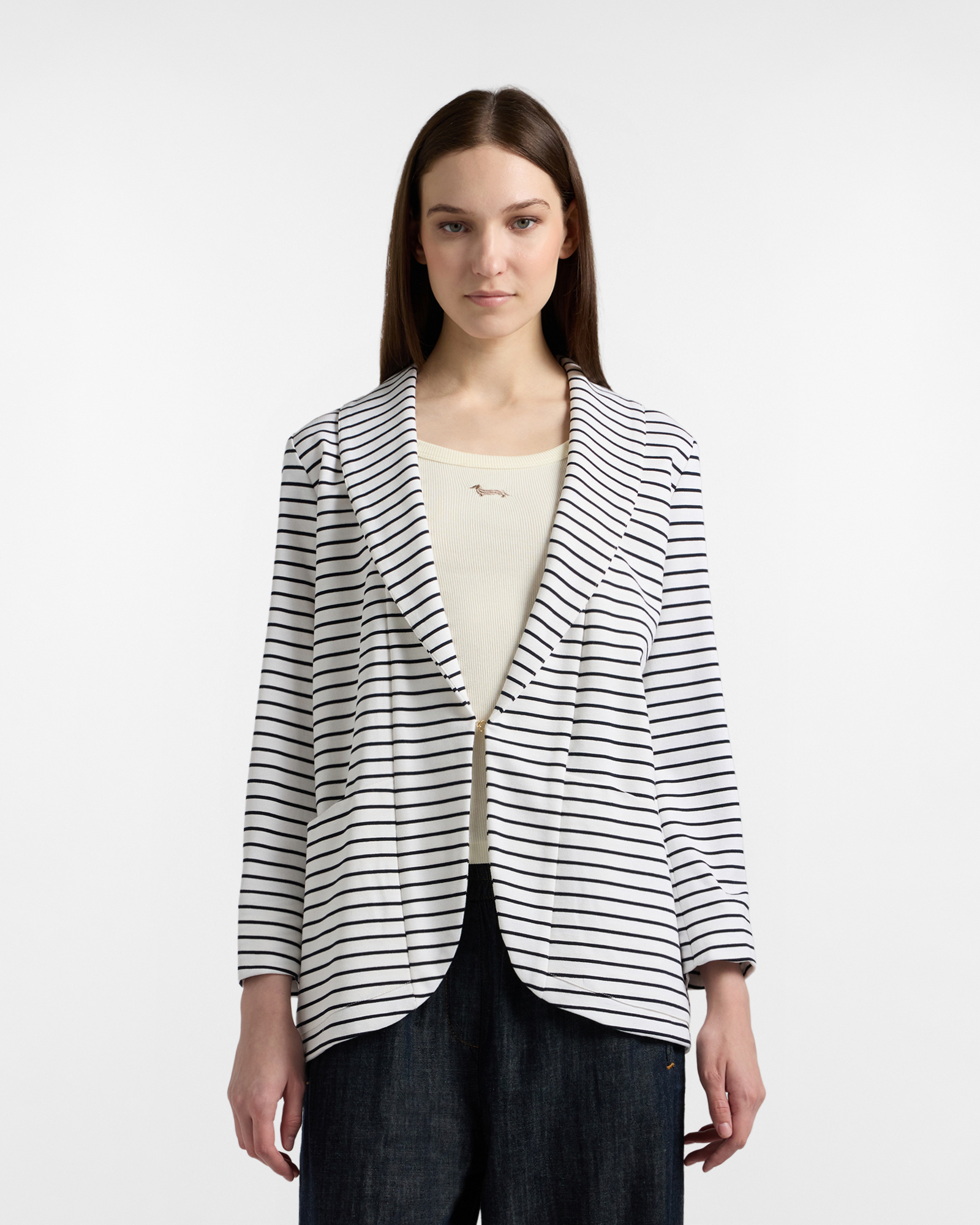 Women's cardigan jacket with stripes