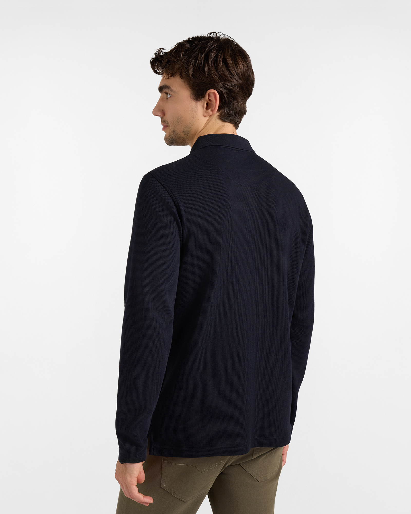 Polo HBJ Uomo in Jersey Jacquard di Puro Cotone, BLU SCURO, large