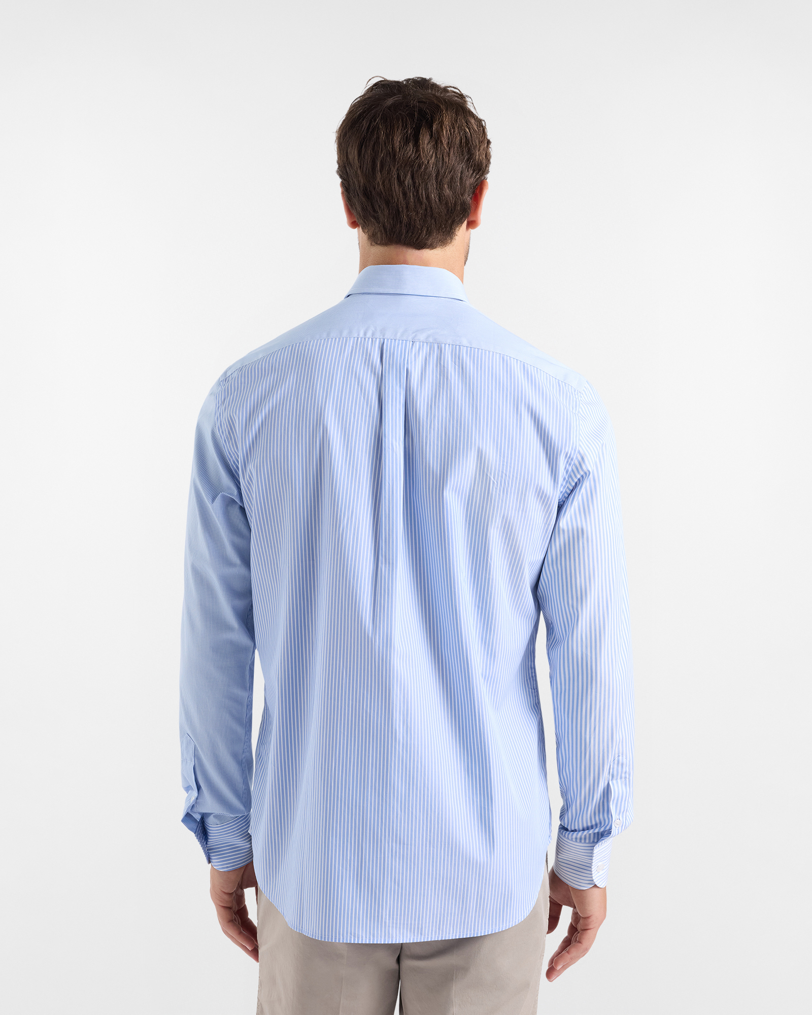 Men's patchwork striped shirt