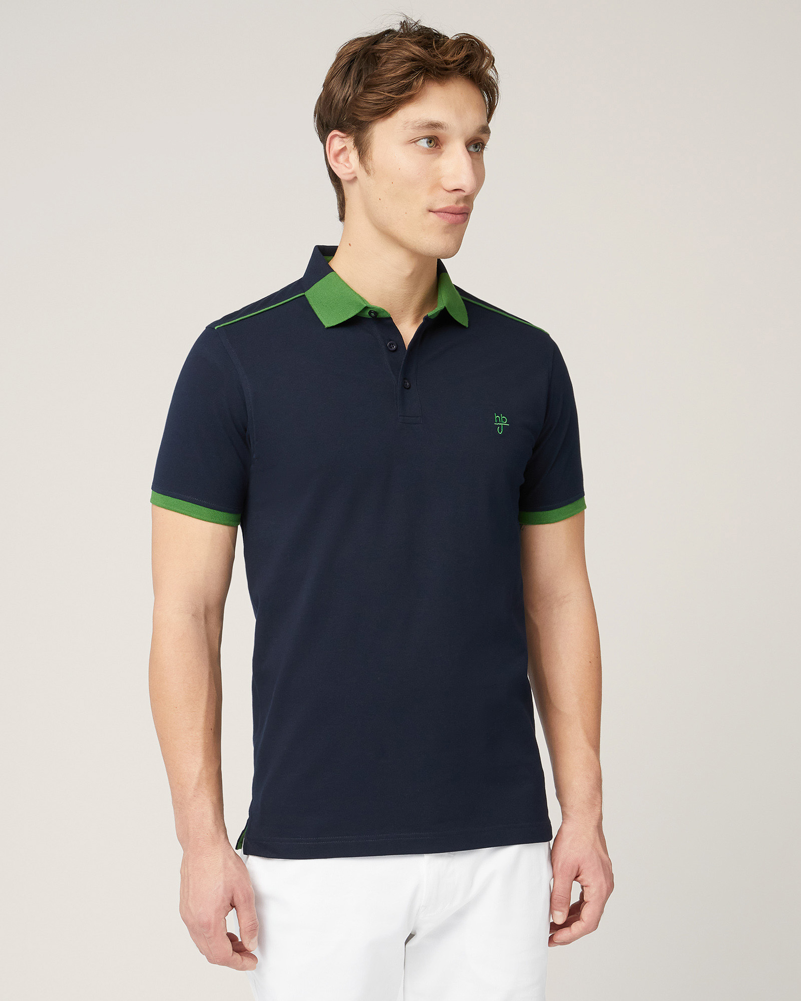 Narrow Polo With Contrasts, Dark Blue, large