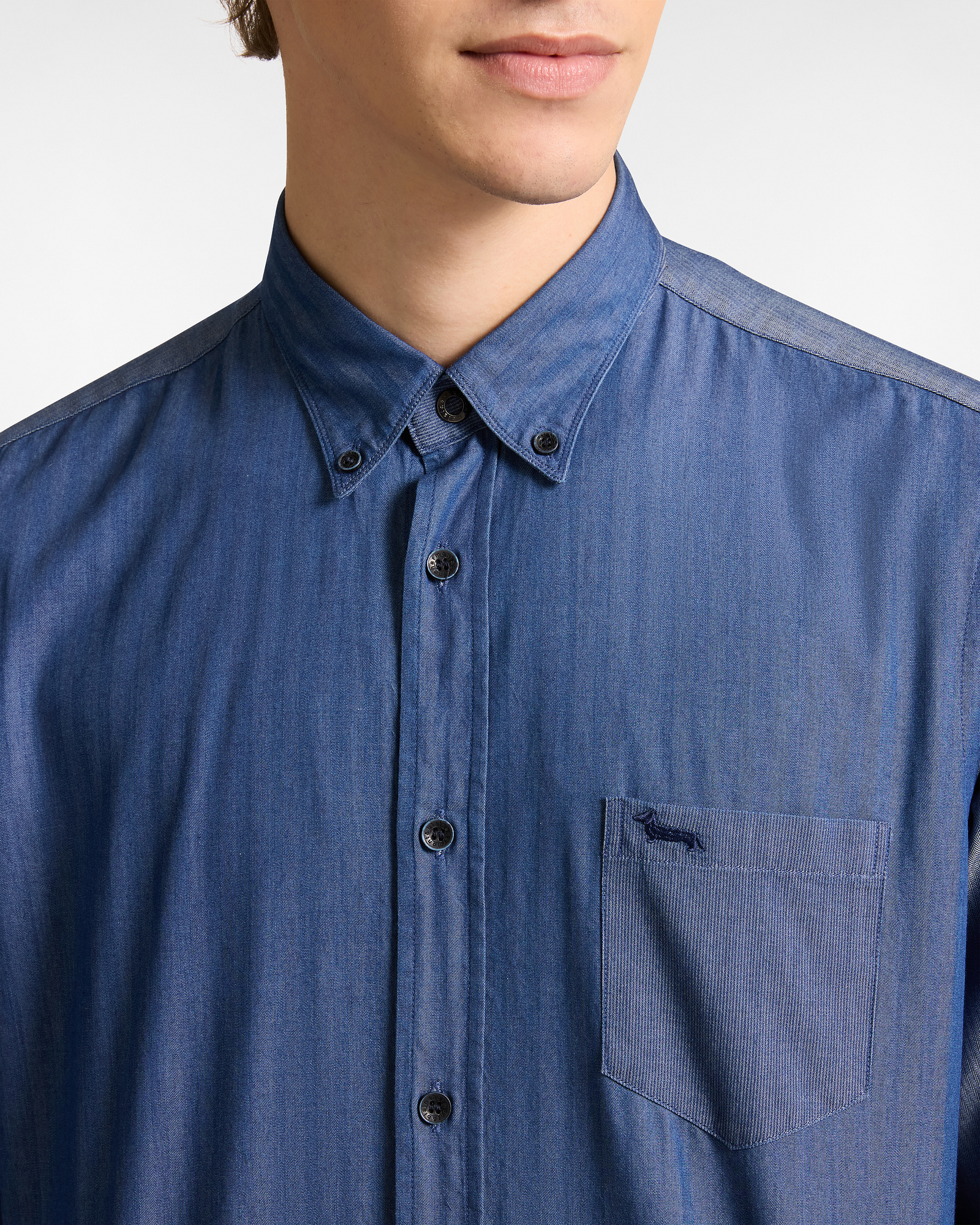 Camicia Patchwork In Denim, Blu Navy, large image number 2