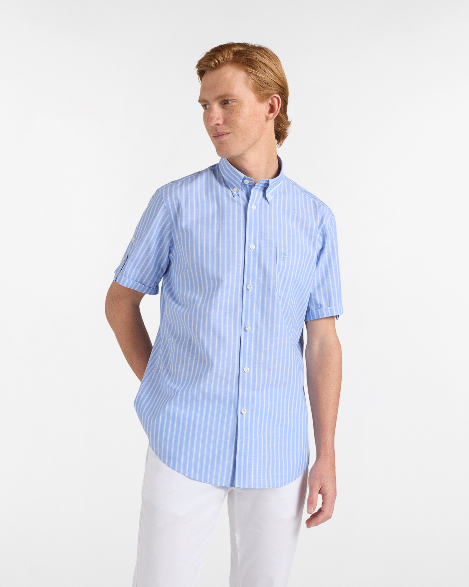 Camicia Uomo a Righe con Taschino Regular Fit