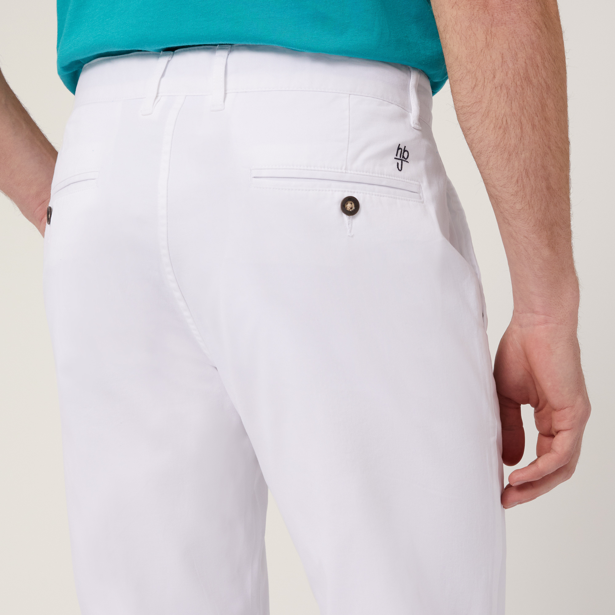 Pantaloni Chino In Twill, Bianco, large image number 2