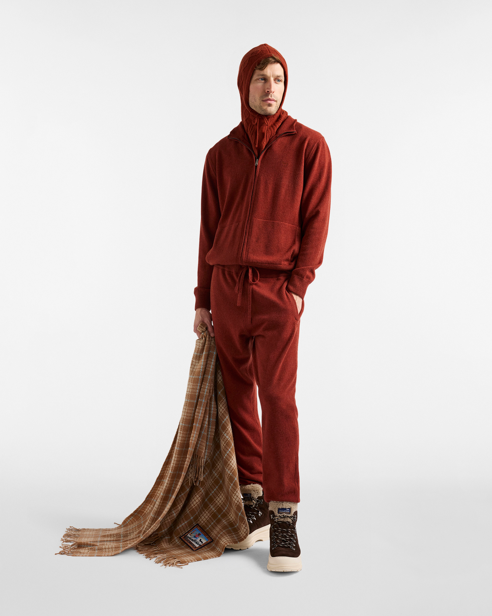 Pantalone in Lana e Cashmere "Cortina a Colori", Giallo Curry, large image number 3