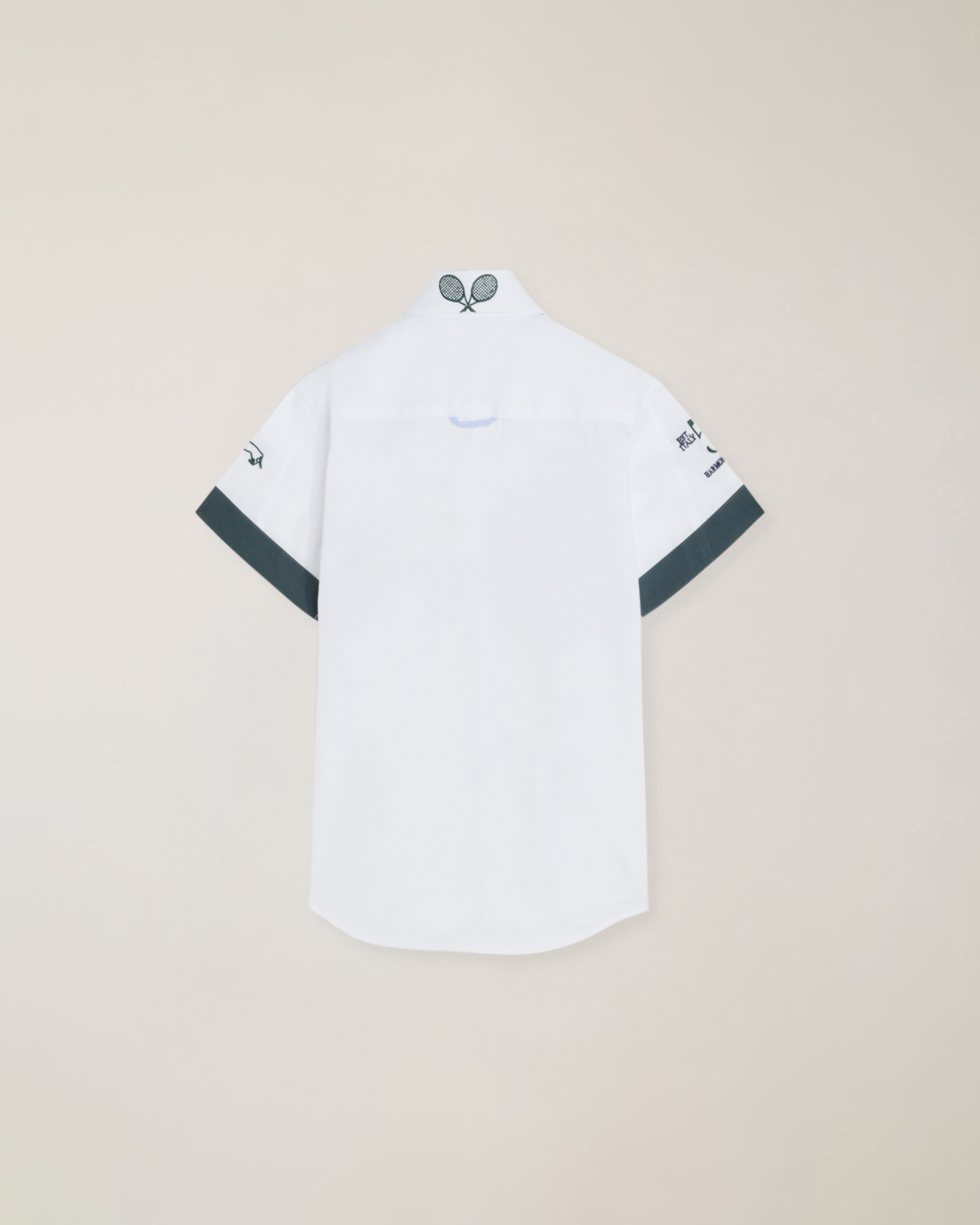 Camicia botton down a maniche corte con ricamo logo