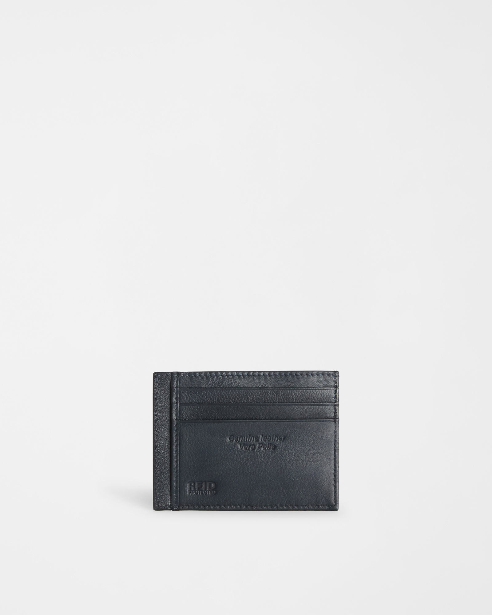 Portacarte in vera pelle, Blu, large image number 1