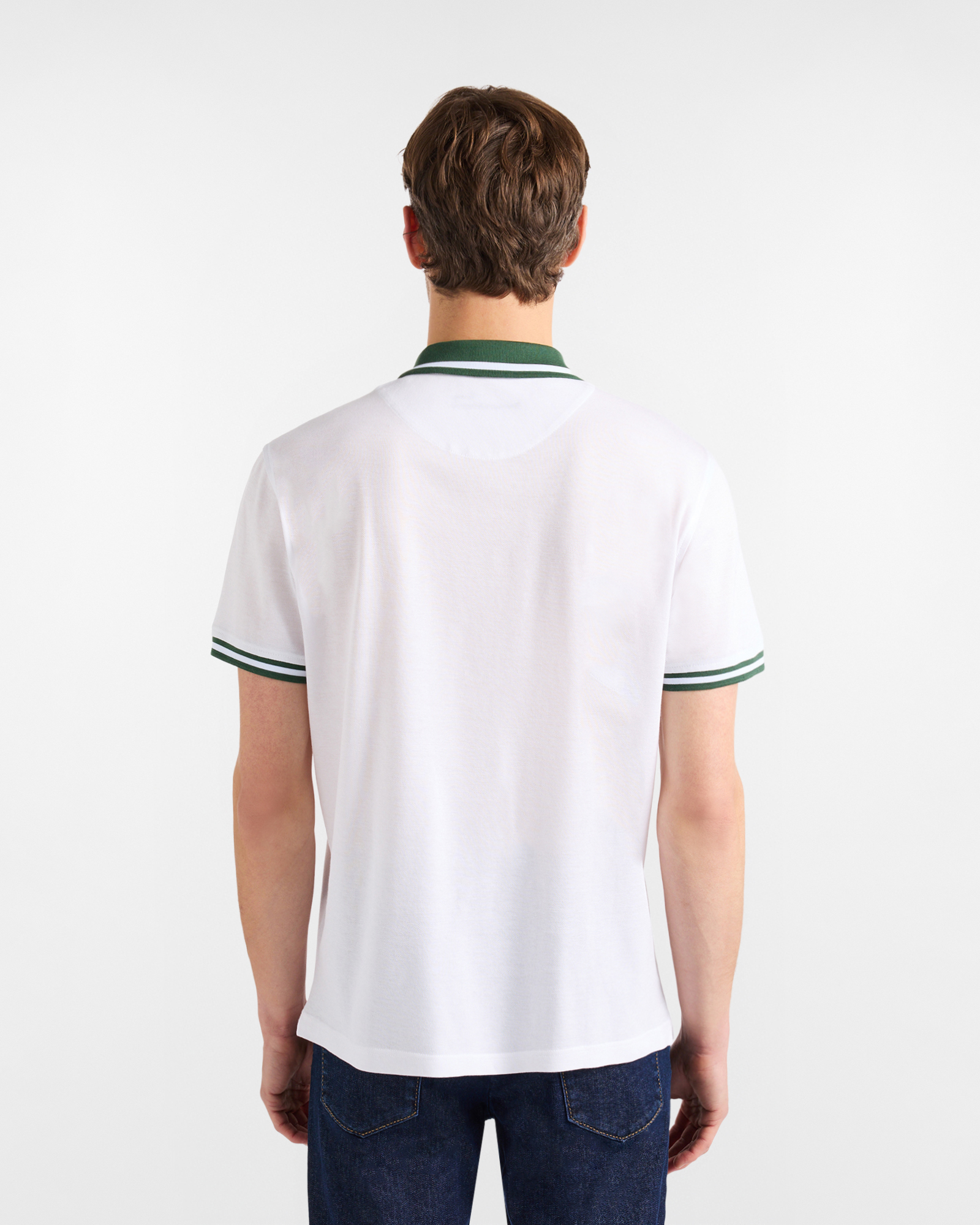 Men's regular-fit polo shirt with contrasting band