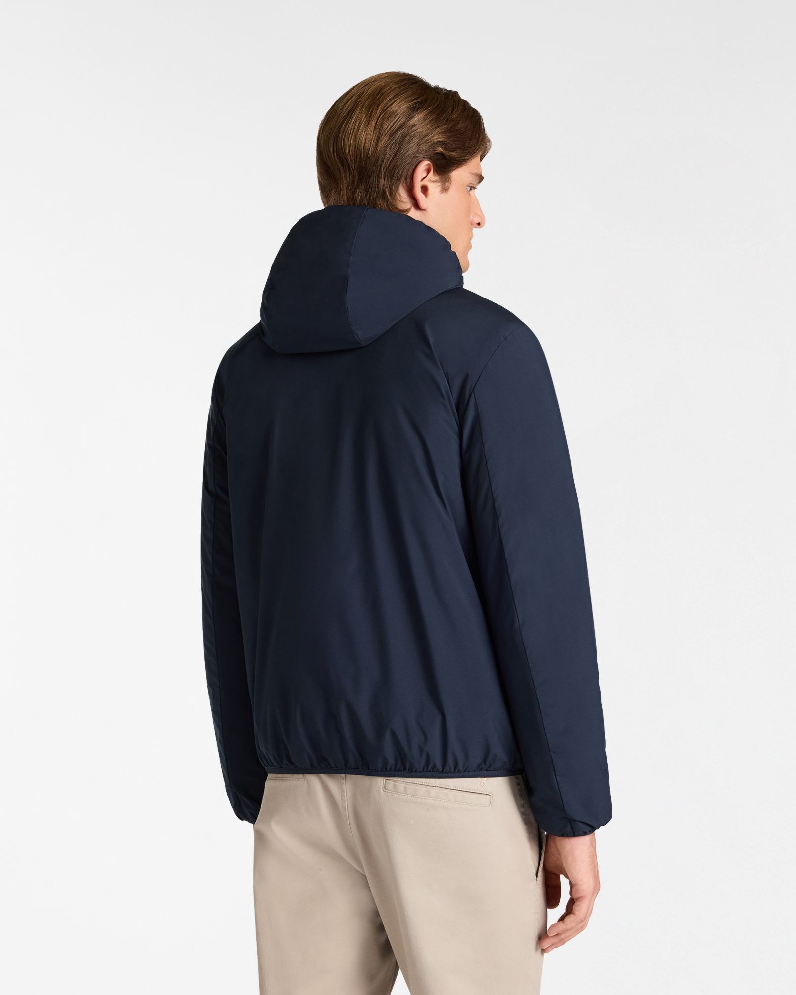 Double-Faced Padded Jacket with Hood, Dark Blue, large image number 1