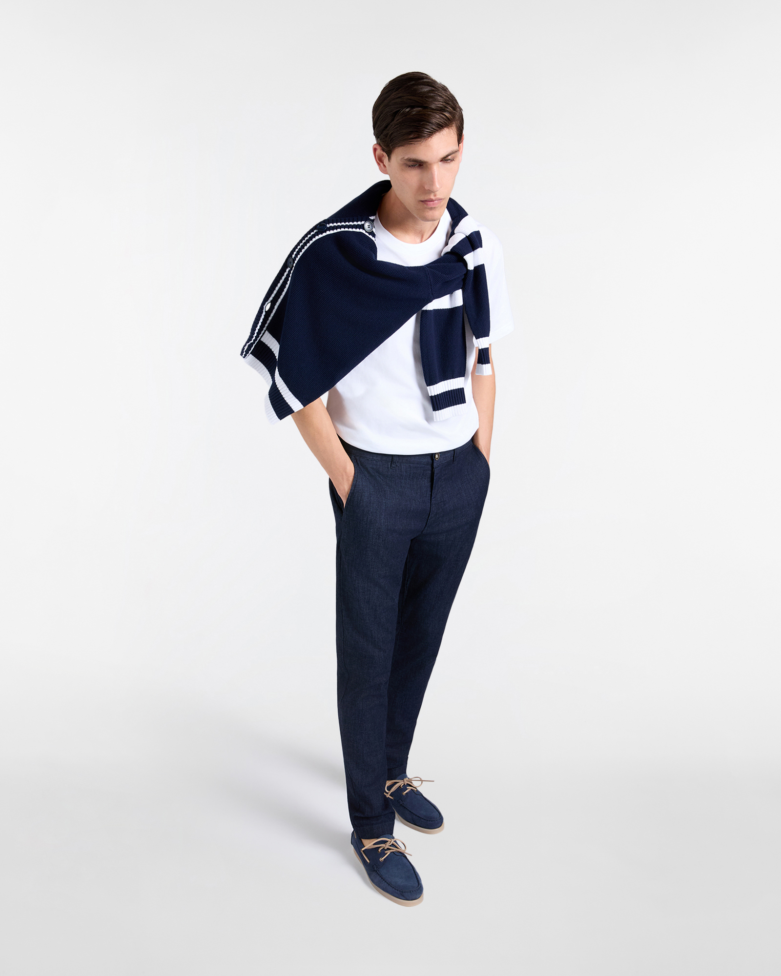 Chino Uomo in Light Denim Narrow Fit, Blu denim, large image number 3