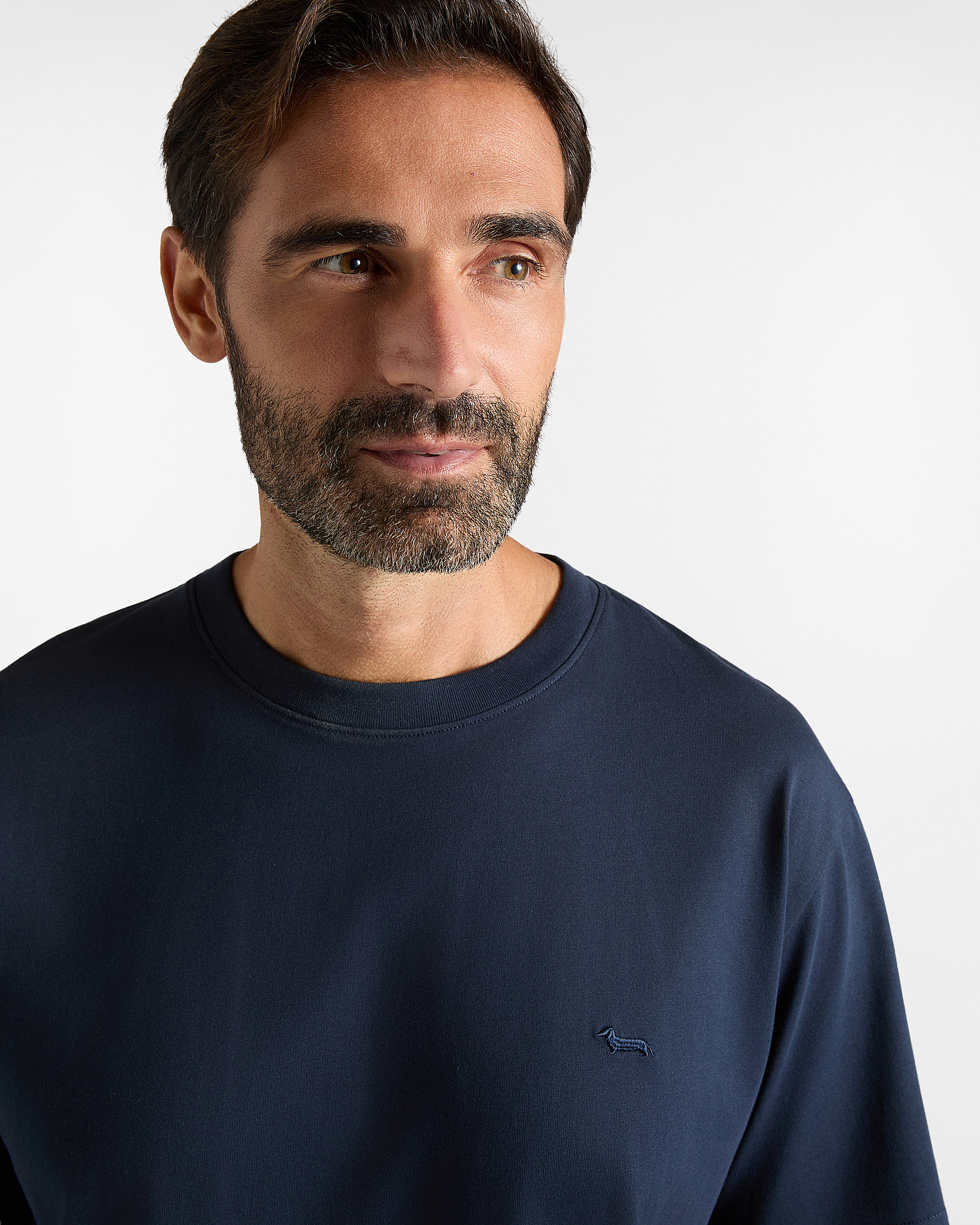 Men's relaxed-fit T-shirt in 100% pure cotton, NAVY BLUE, large image number 2