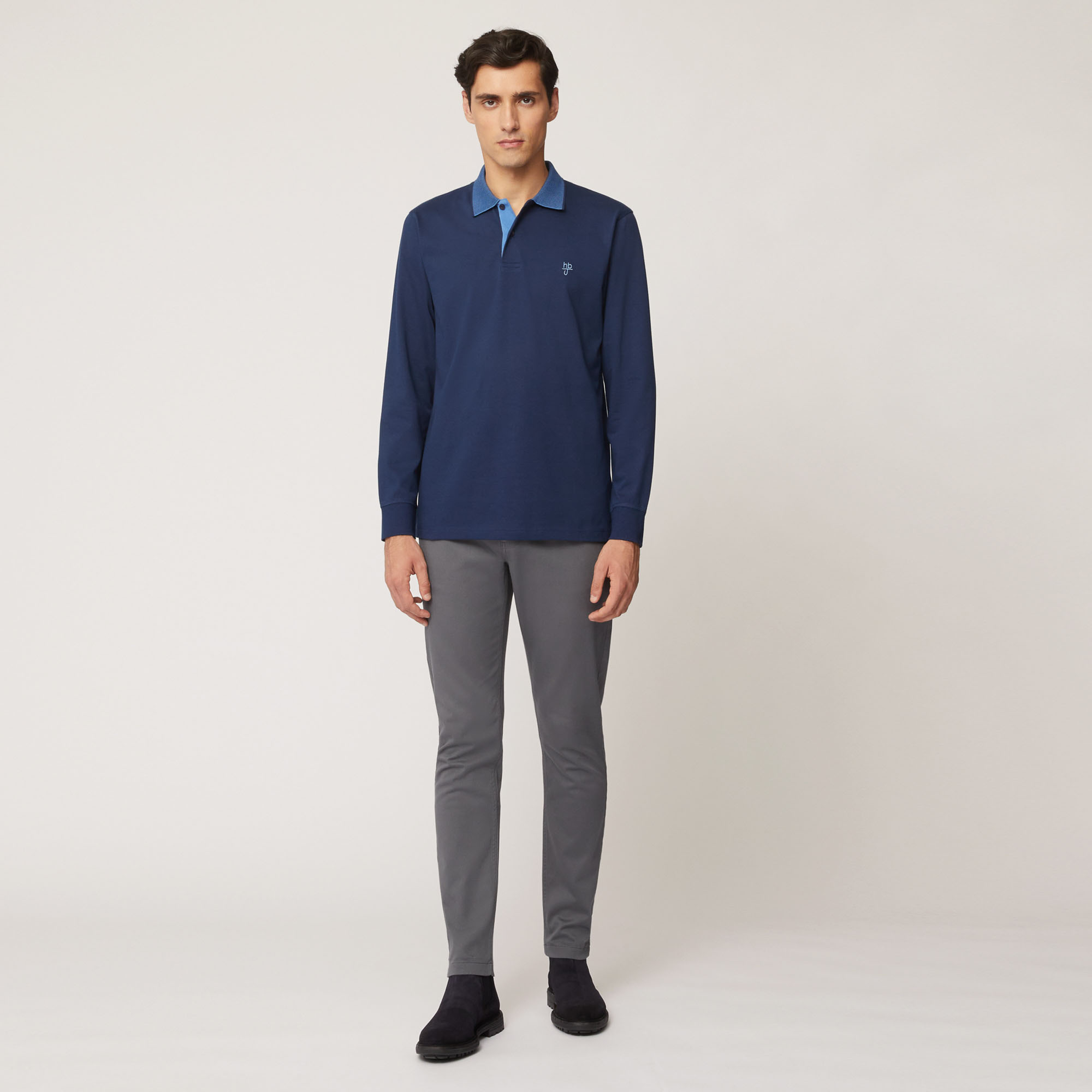 Polo Regular Fit Con Collo A Contrasto, Blu, large image number 3