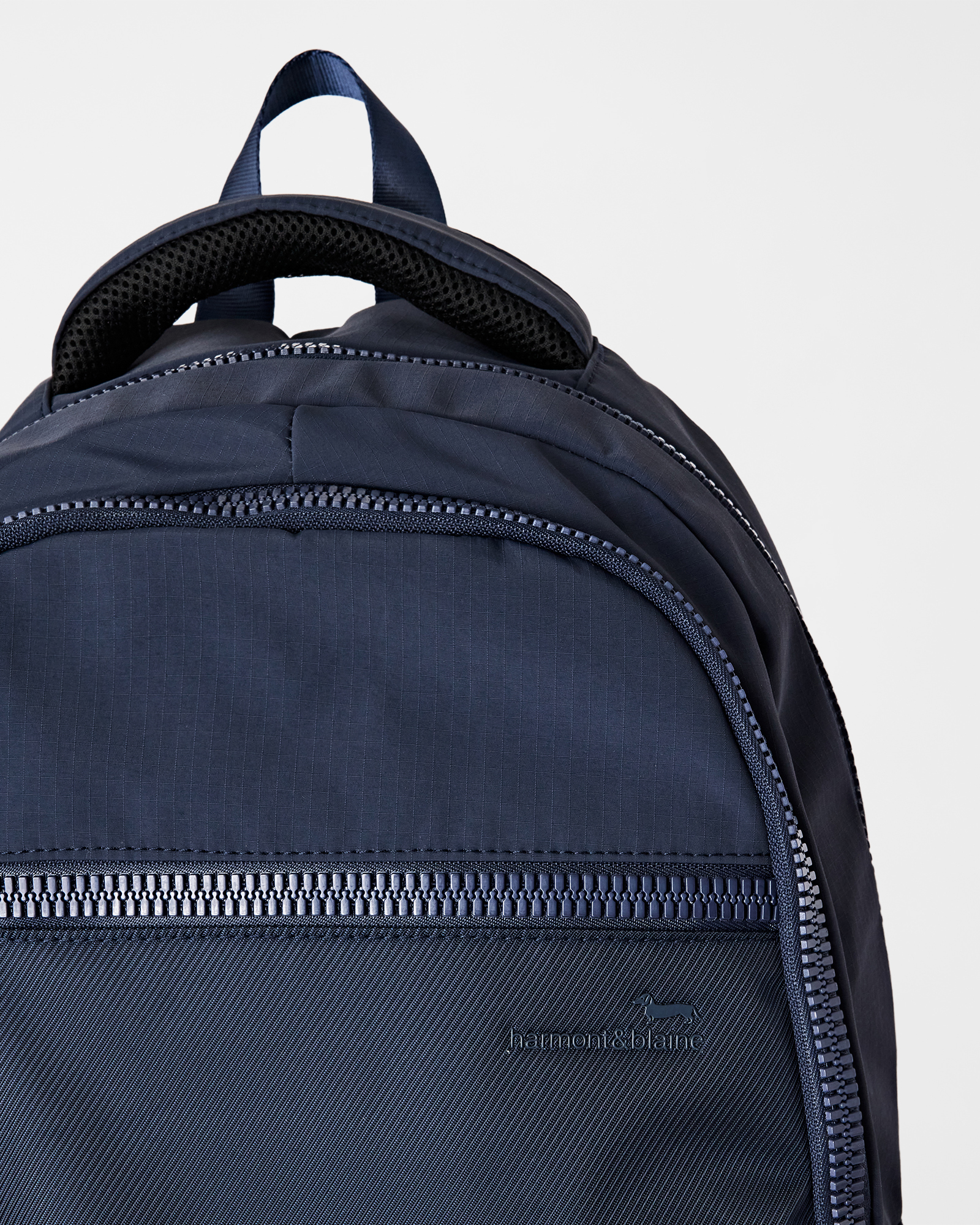 Men&rsquo;s rucksack in navy blue technical fabric, NAVY BLUE, large image number 2