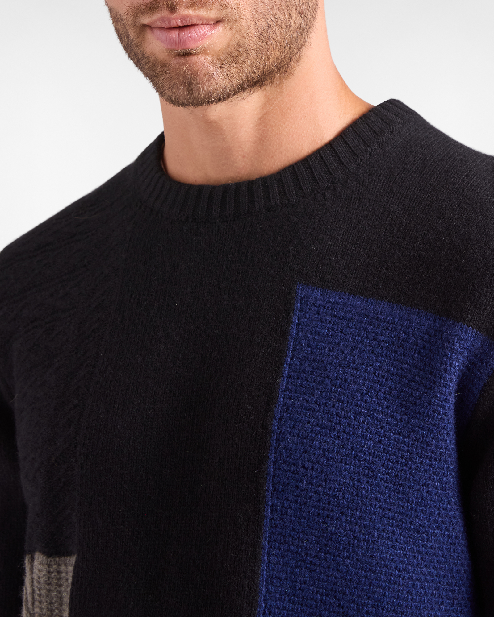 Maglia Uomo in 100% pura lana Regular Fit Made in Italy, NERO, large
