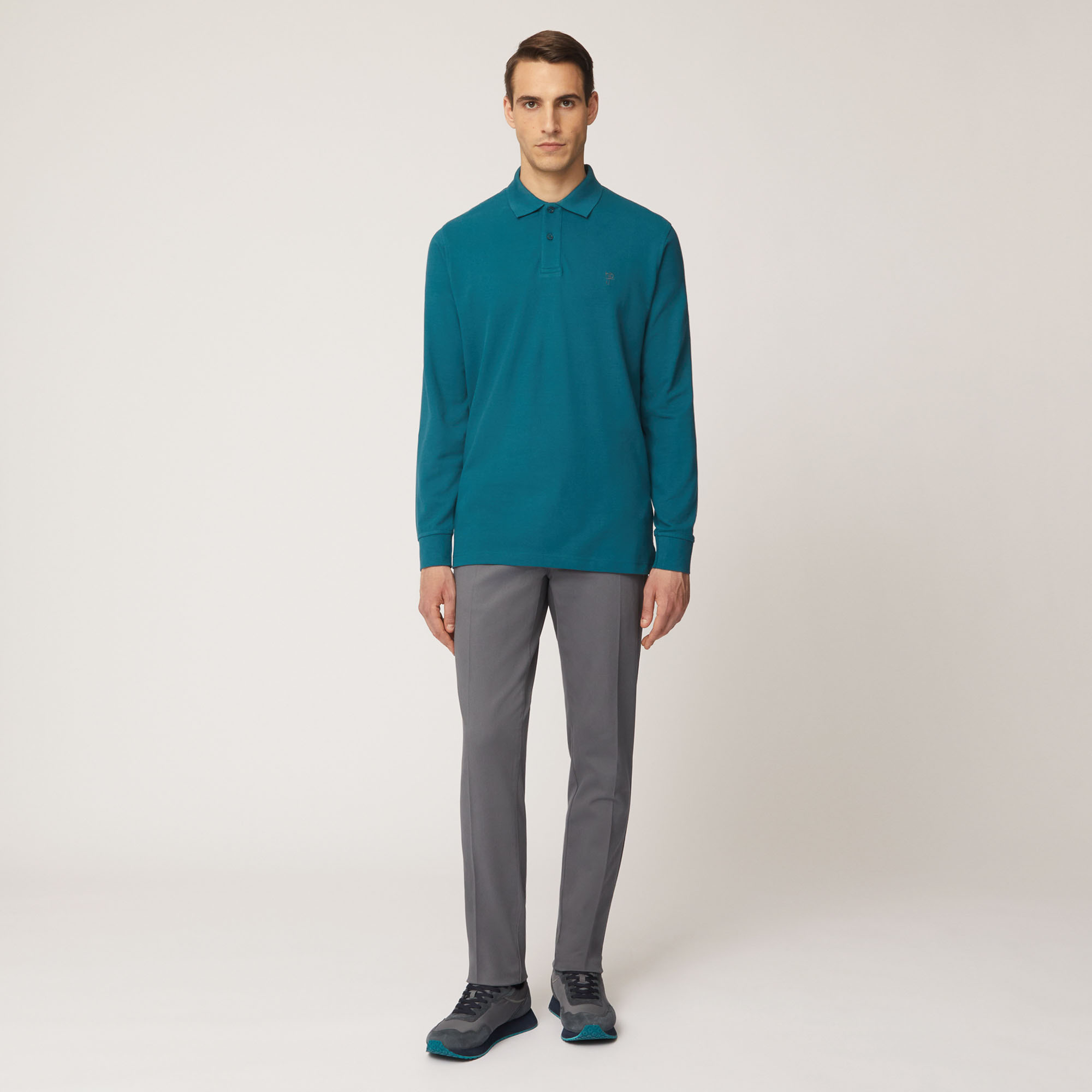 Pantalone Chino Narrow In Twill Leggero Di Cotone , Grigio, large image number 3