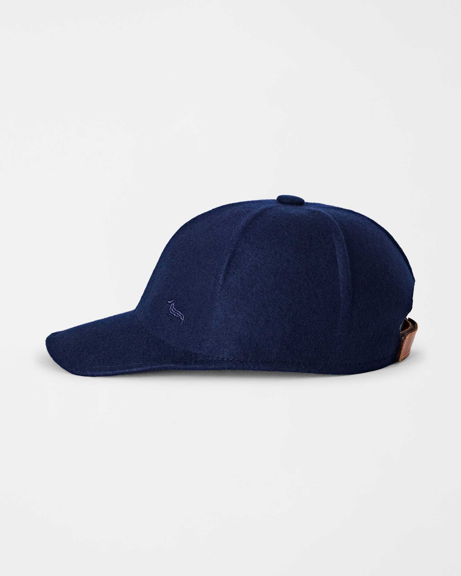 Men&rsquo;s baseball cap in pure wool with a felt-like finish and embroidery, NAVY BLUE, large