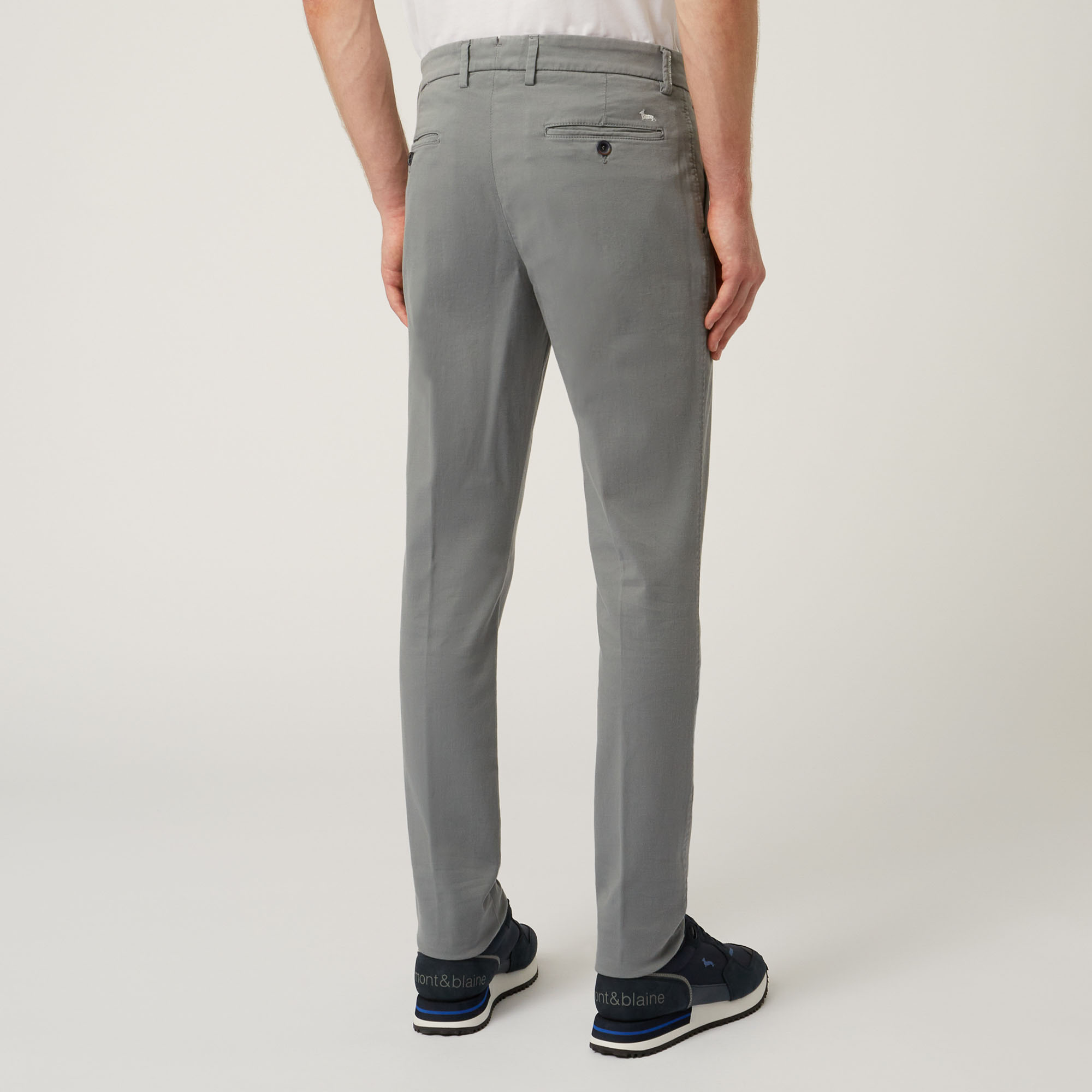 Pantalone Essentials in cotone stretch, Grigio, large image number 1