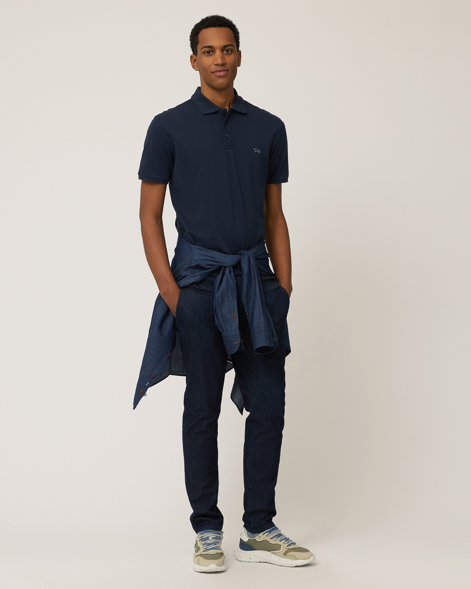 Poloshirt mit Dackelaufnäher, Marineblau, large image number 3