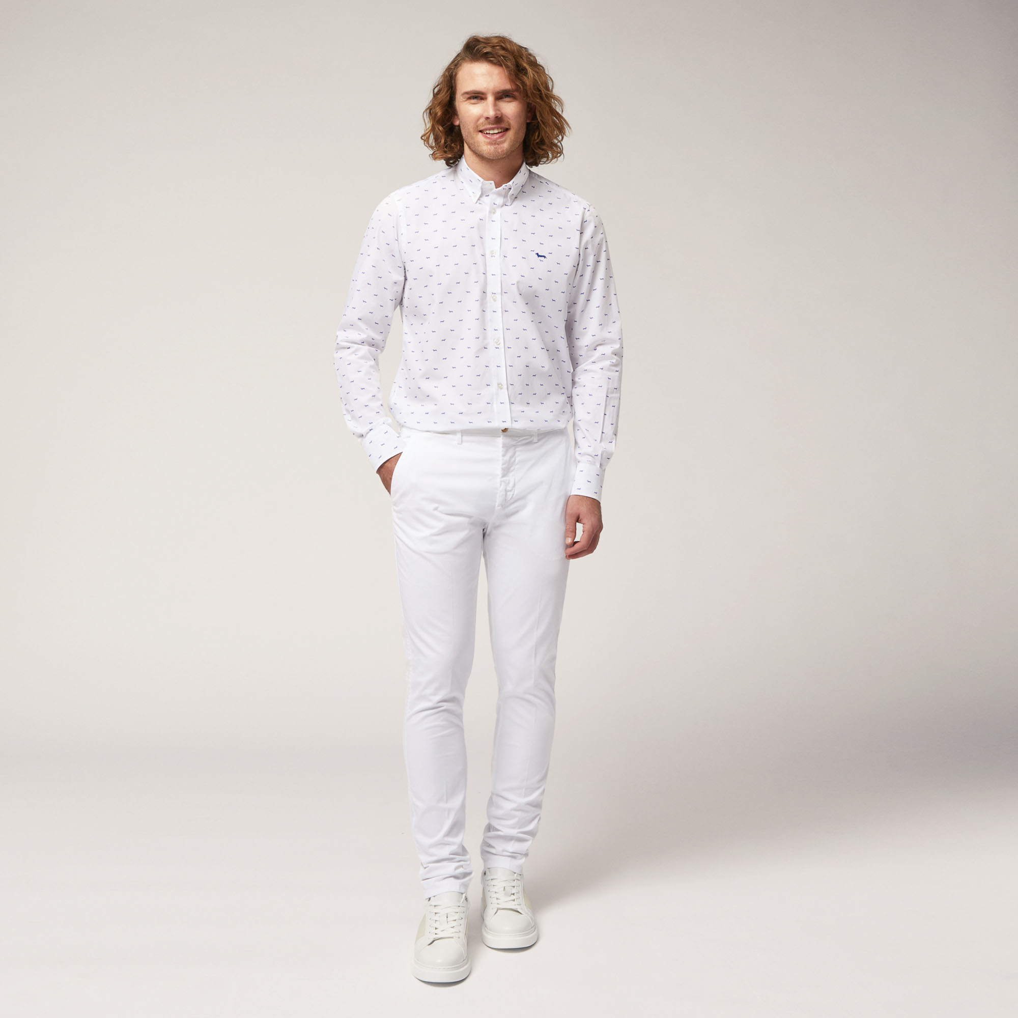 Pantaloni Chino Narrow Fit, Bianco, large image number 3