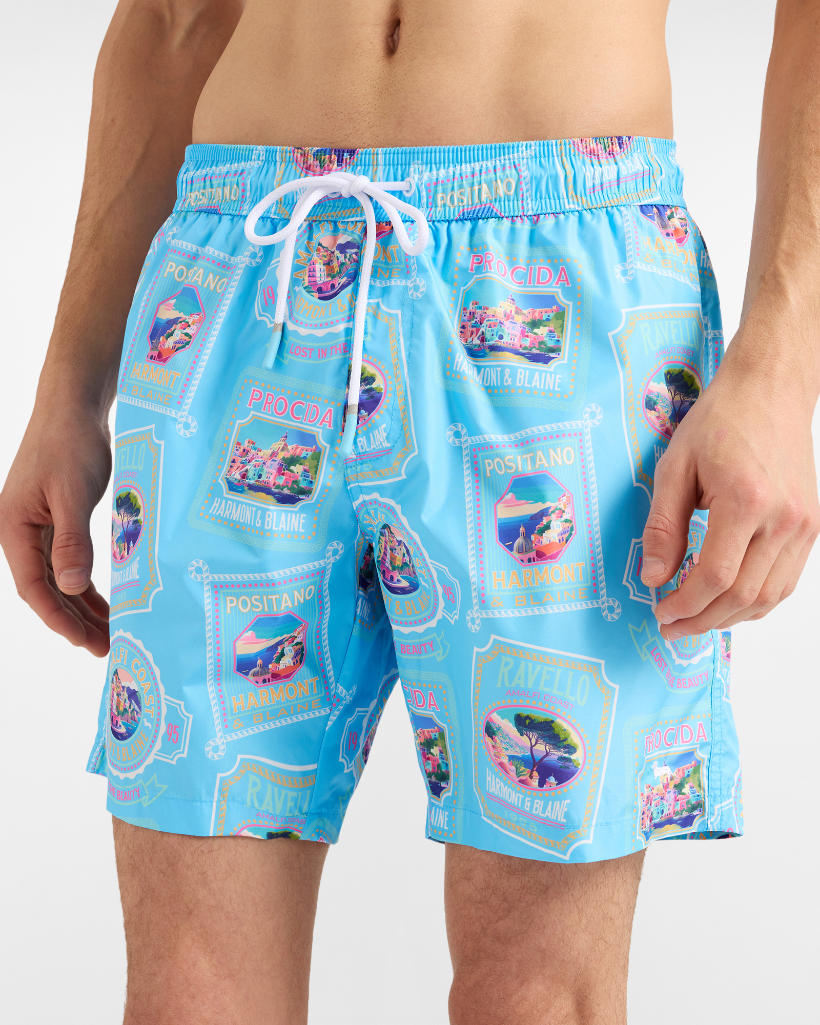 Postcard swim shorts, Blue, large image number 2