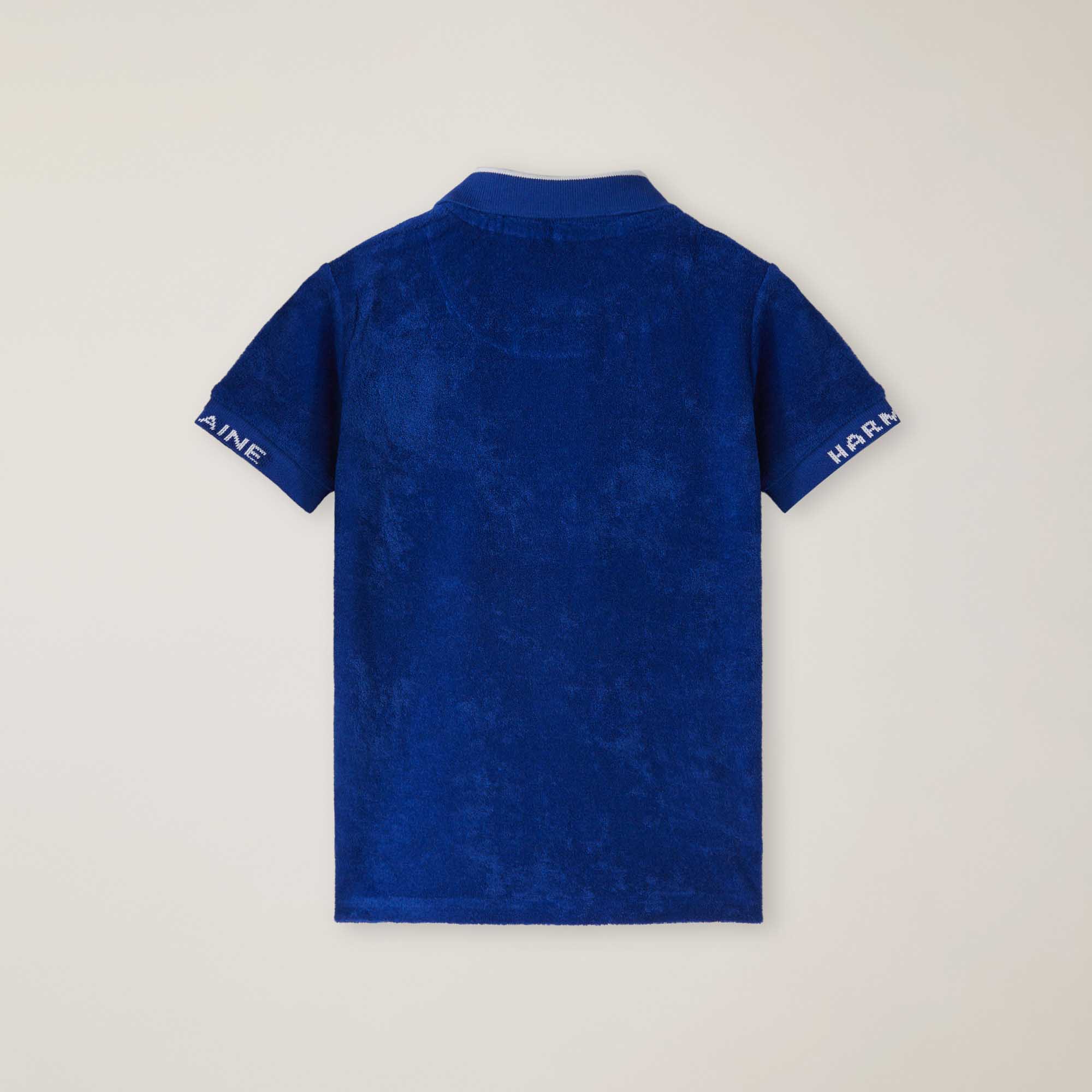 Poloshirt aus Gewebe mit Frottee-Effekt, ELEKTRISCH, large image number 1