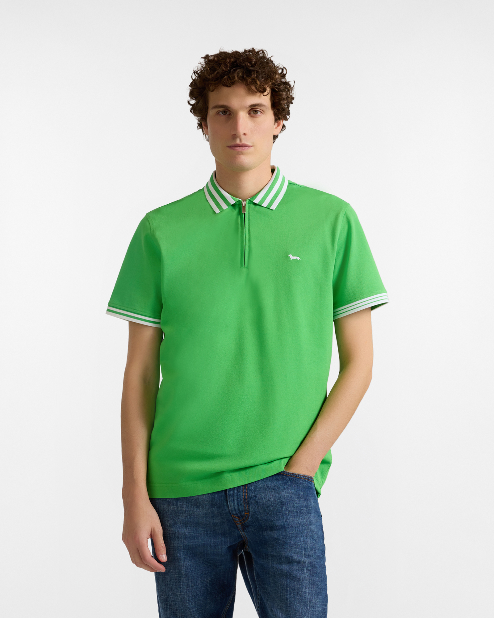 Men's Sorbet capsule polo shirt with zip