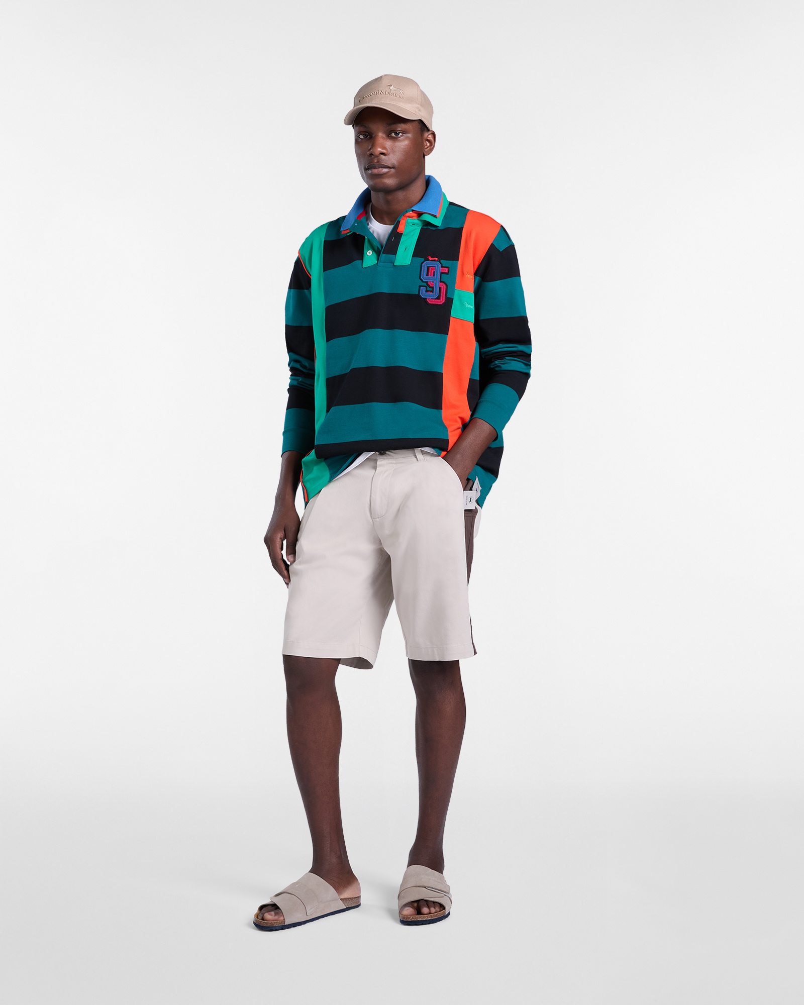 Men's RE-loved Stripes & Color Block polo shirt, Black, large image number 3