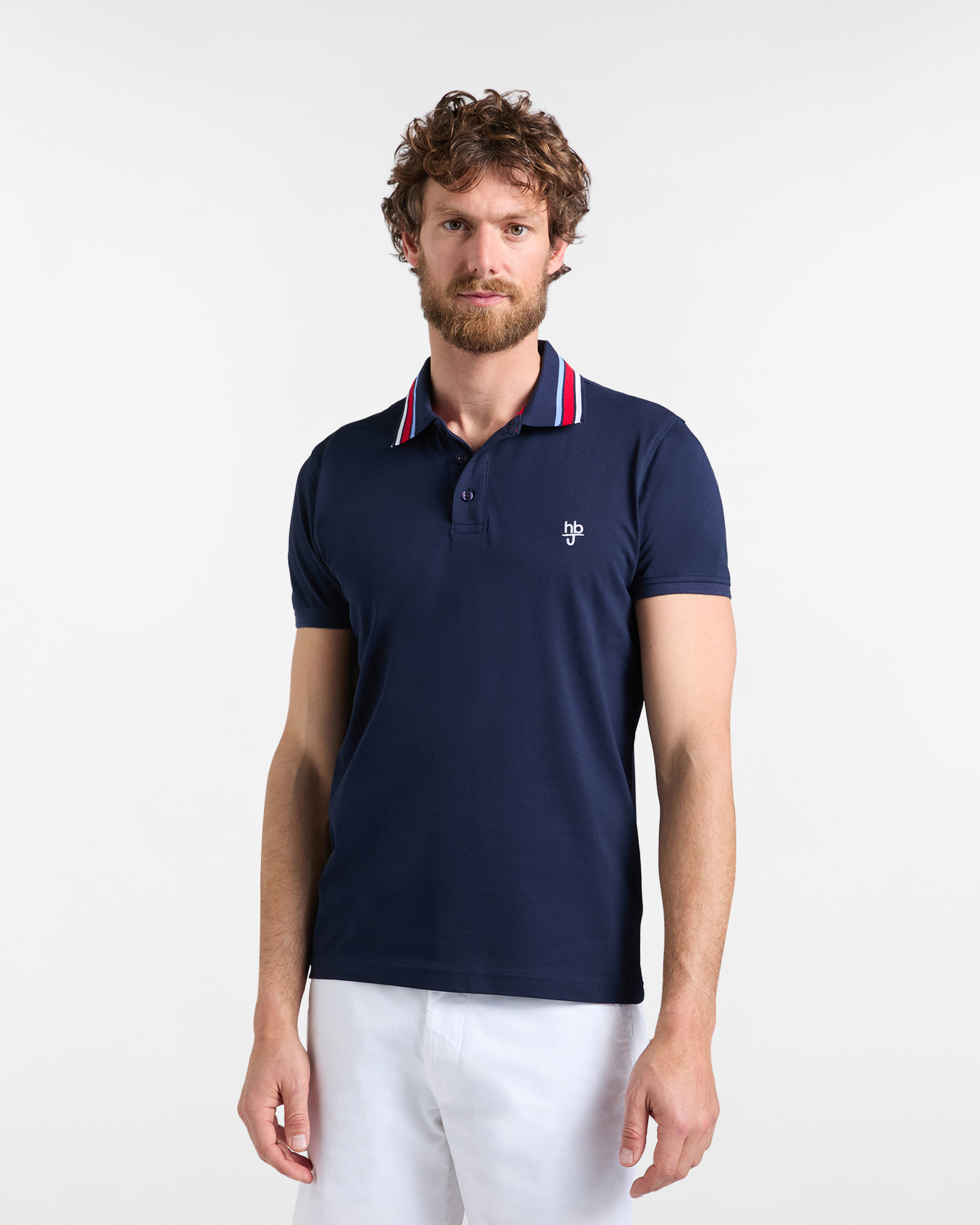 Polo uomo narrow fit con colletto a costine