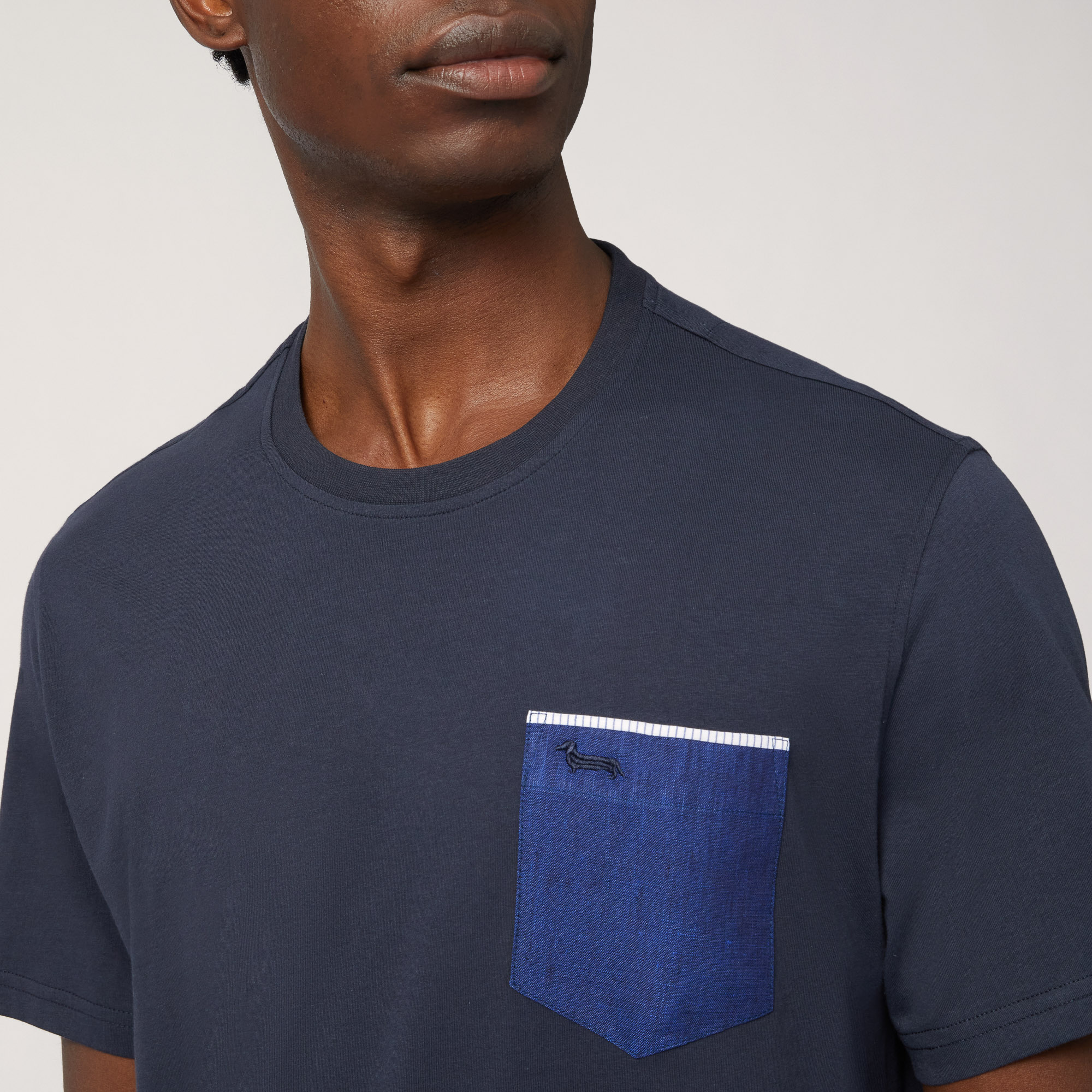 T-Shirt Con Taschino, Blu Navy, large image number 2