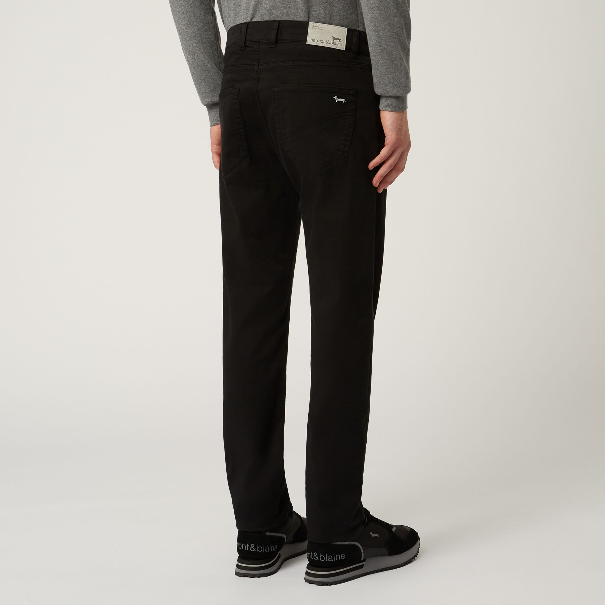 Essentials trousers in plain coloured cotton, Black, large image number 1