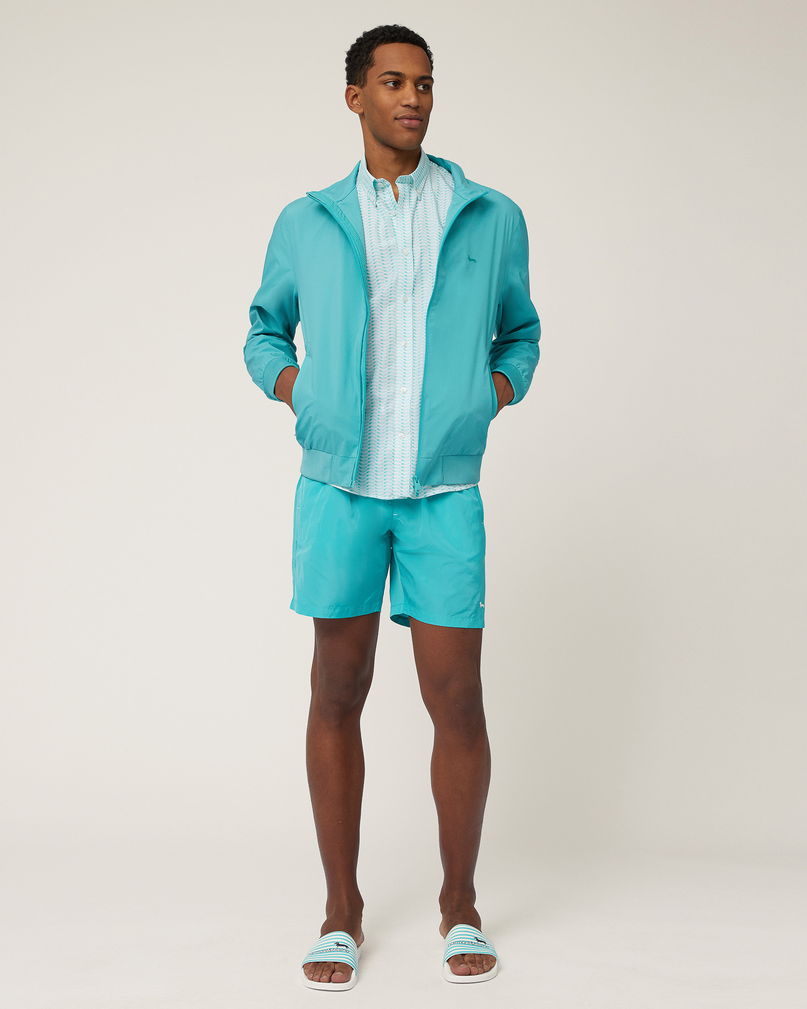 Softshell Regular Bomber Jacket, Turquoise, large image number 3