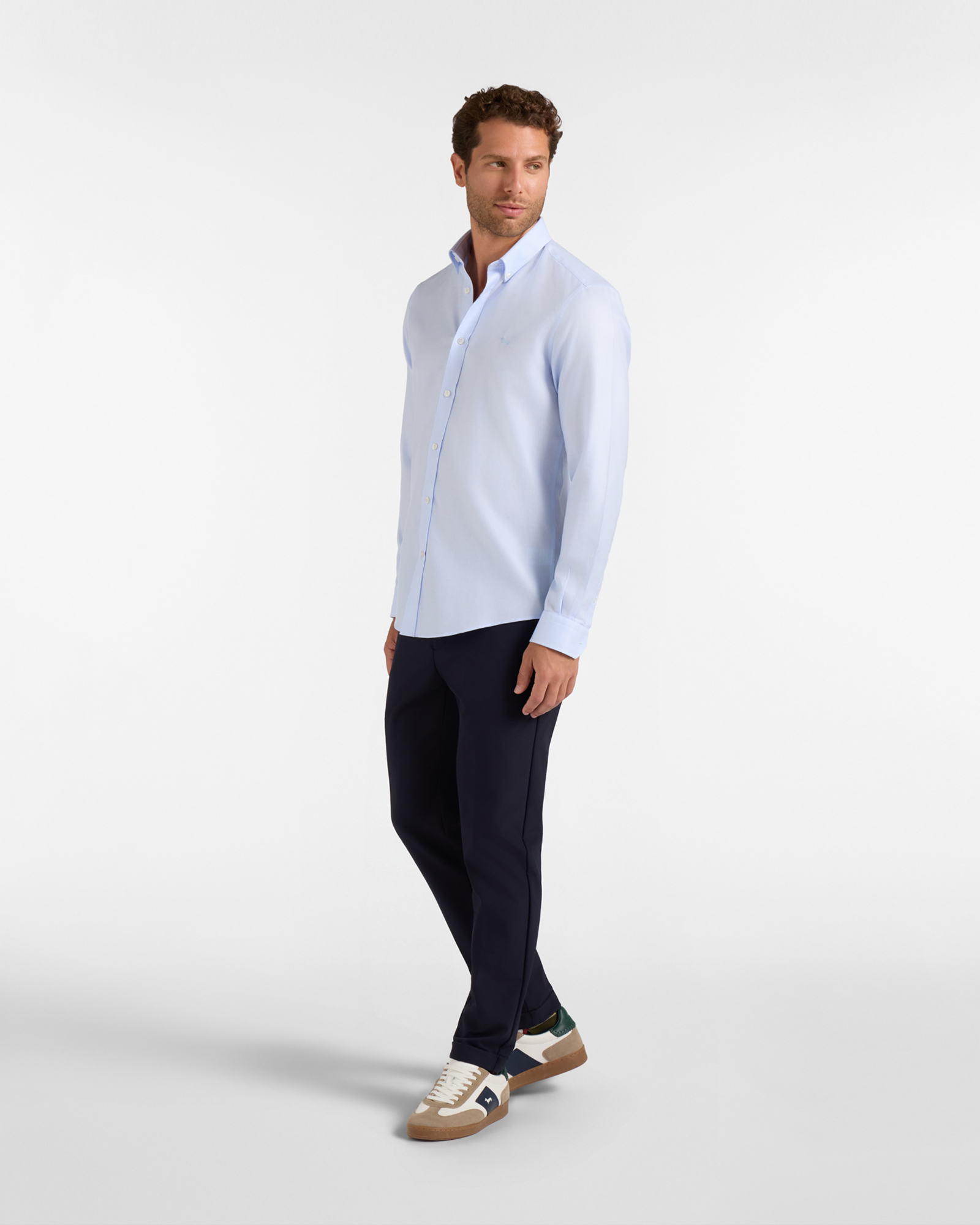 Men's narrow-fit no-iron textured shirt, SKY, large image number 3