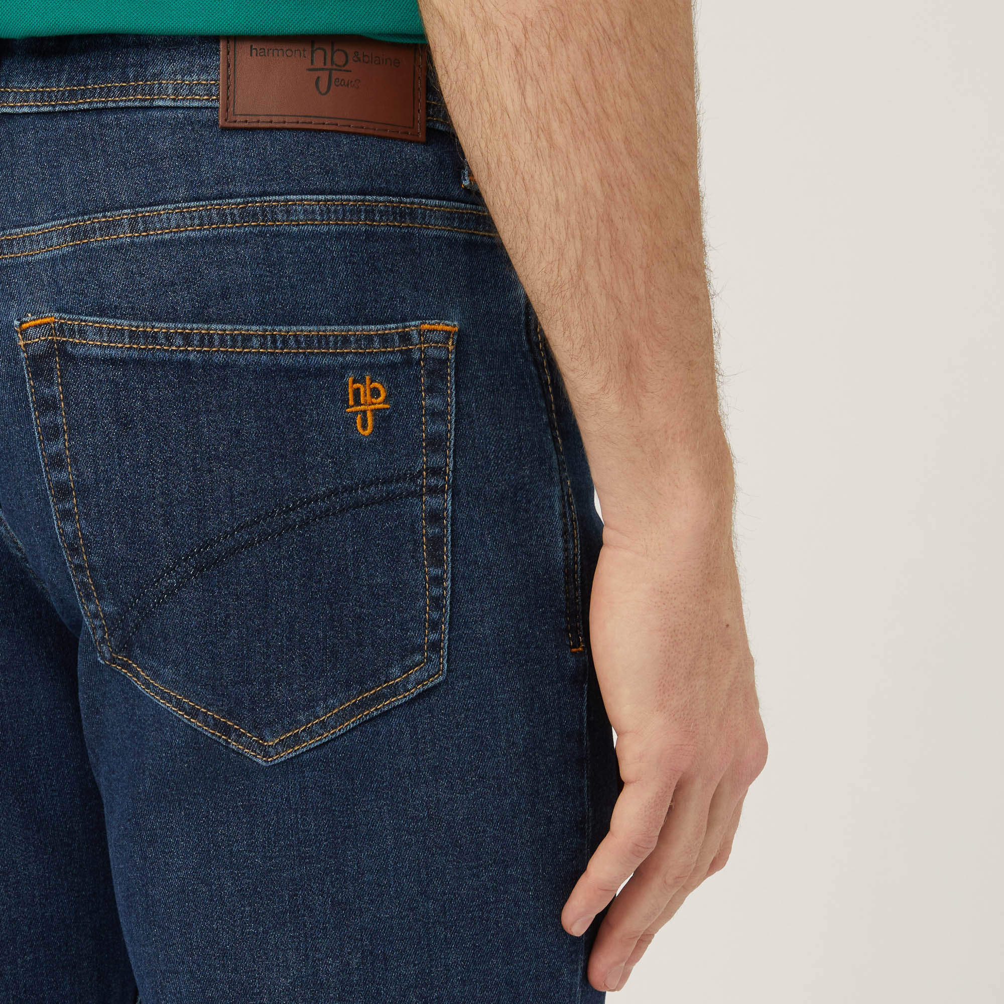 Pantaloni In Denim Narrow Fit, Blu Denim, large image number 2