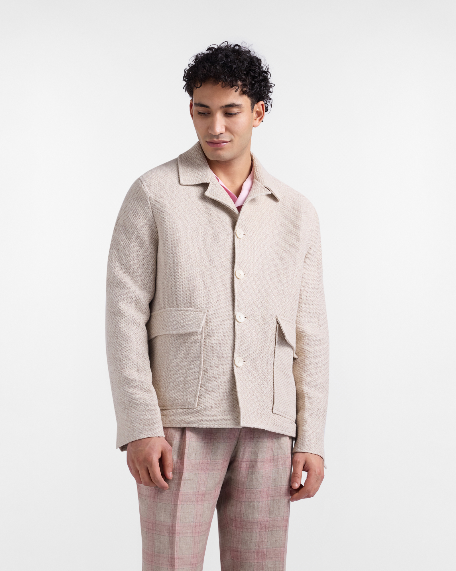 Overshirt Uomo Artigianalità a Colori in Giro Inglese, Uomo, Grigio, Taglia: S