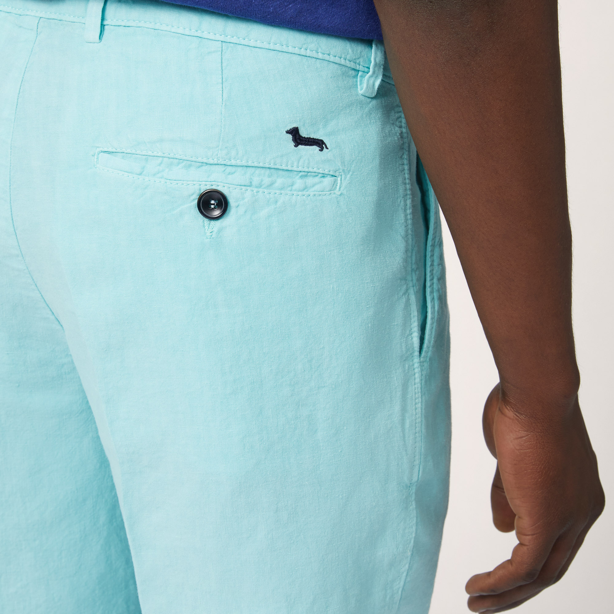 Linen Bermuda Shorts, Light Blue, large image number 2