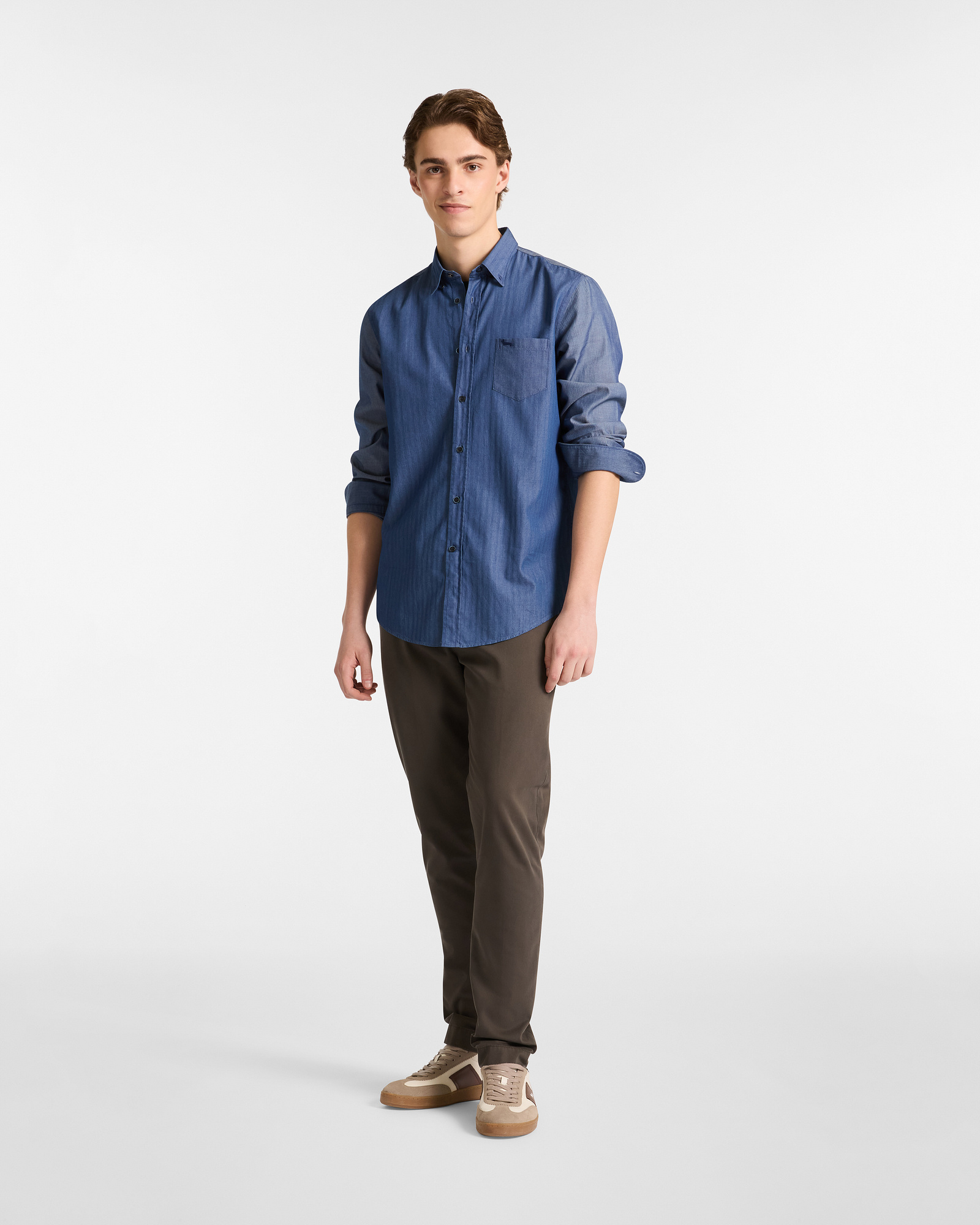 Narrow Fit Chino Trousers, Green, large image number 3