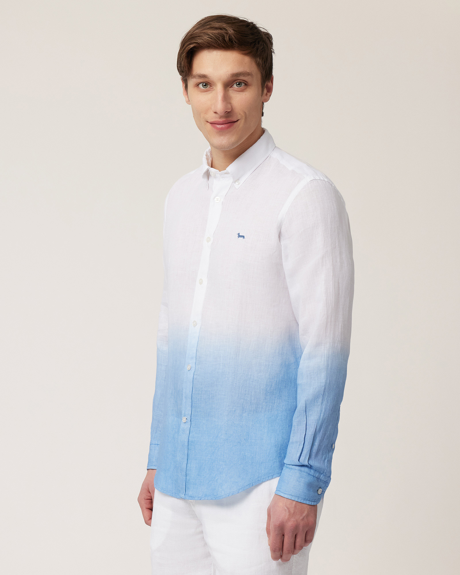 Gradient Print Shirt, White, large image number 0