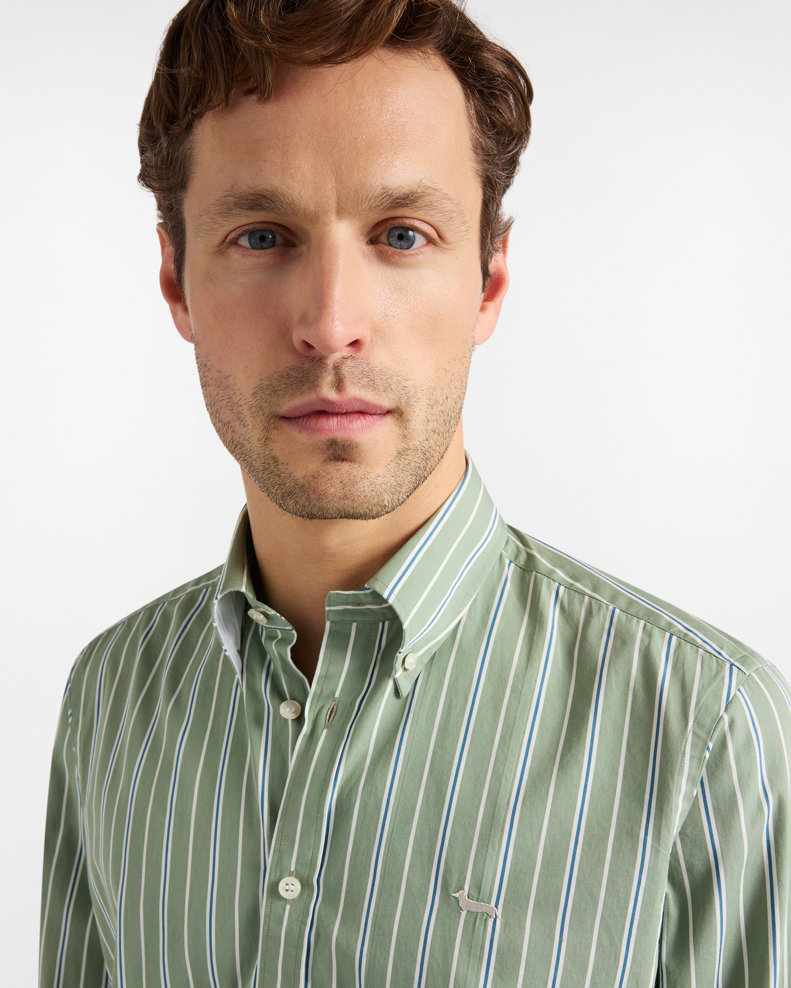 Regular fit striped shirt, Green, large image number 2