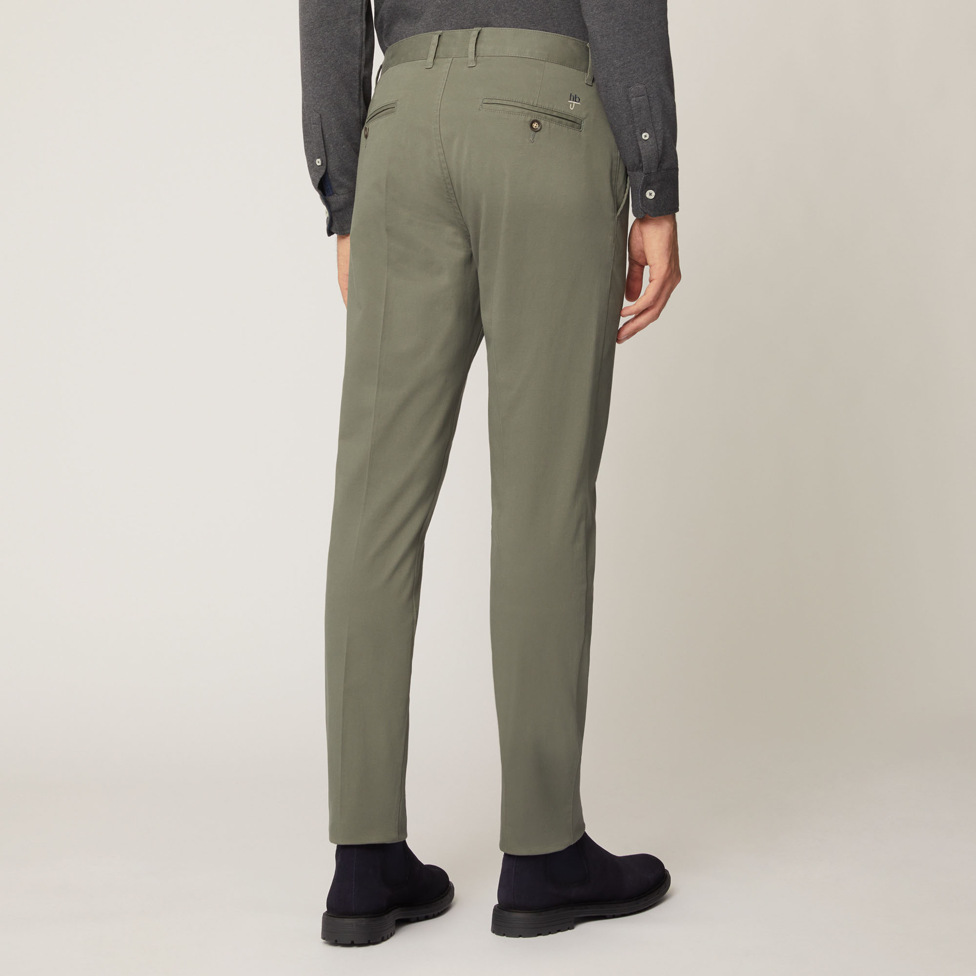 Pantalone Chino Narrow In Twill Leggero Di Cotone , Verde Petrolio, large image number 1