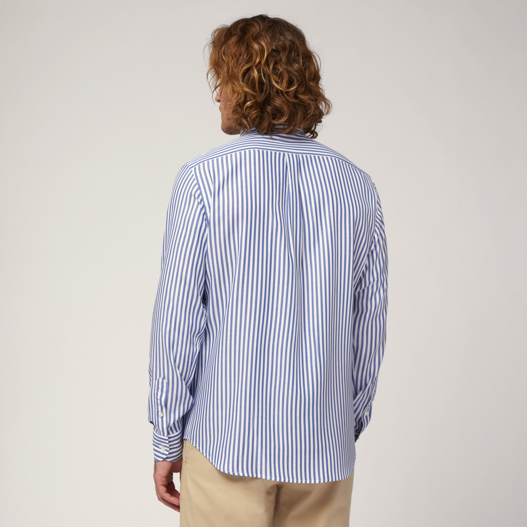 Striped Tencel Shirt, Blue, large image number 1