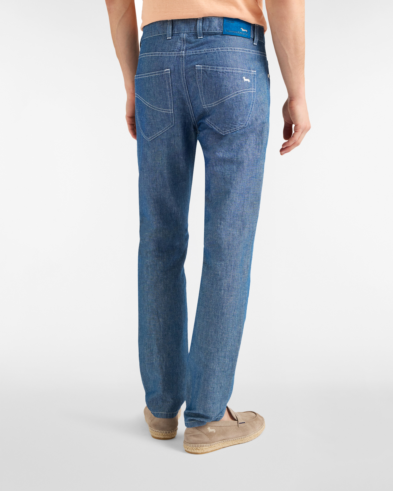 Narrow-fit linen/cotton 5-pocket jeans