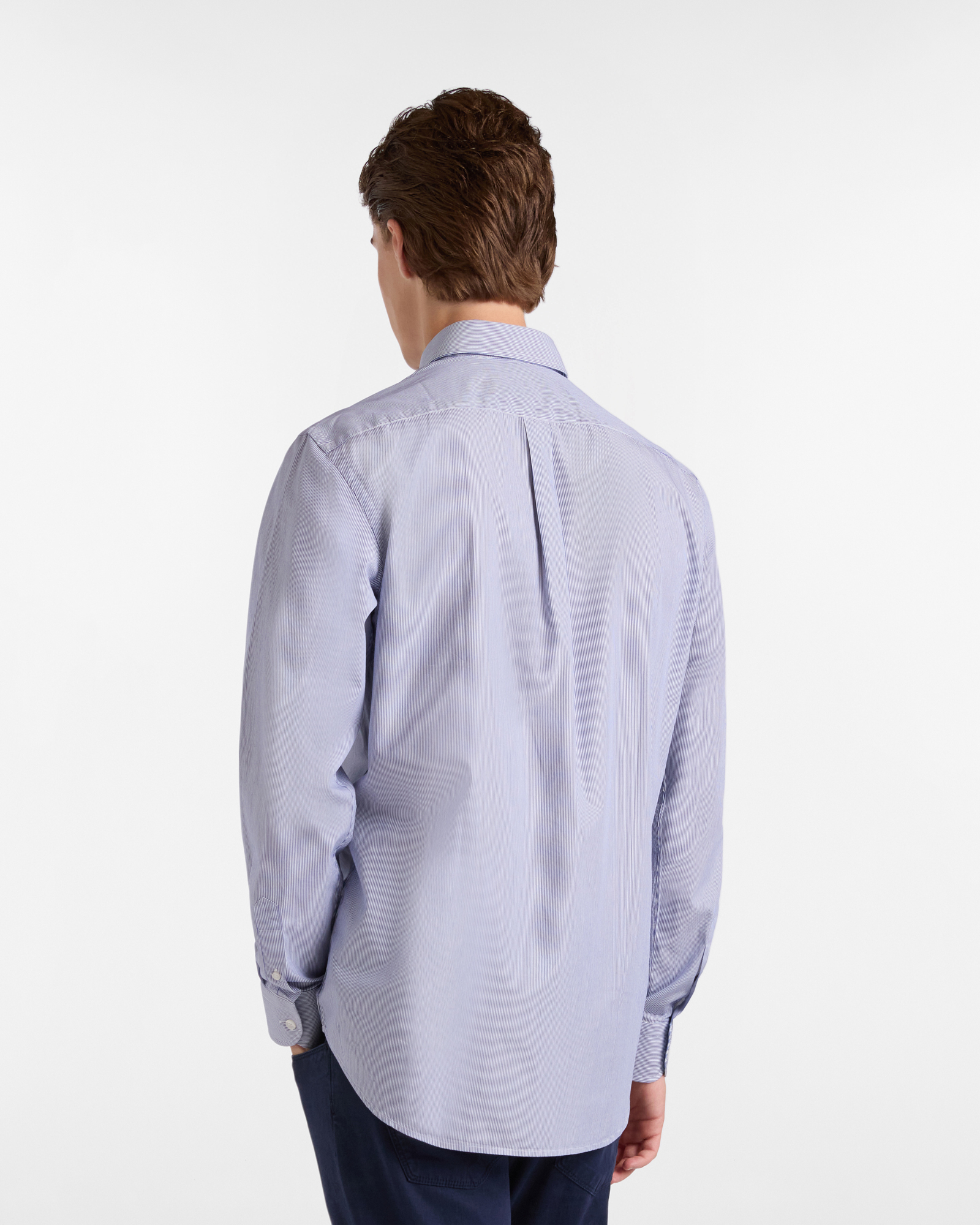 Microstripe Shirt with Dachshund, Navy Blue, large image number 1