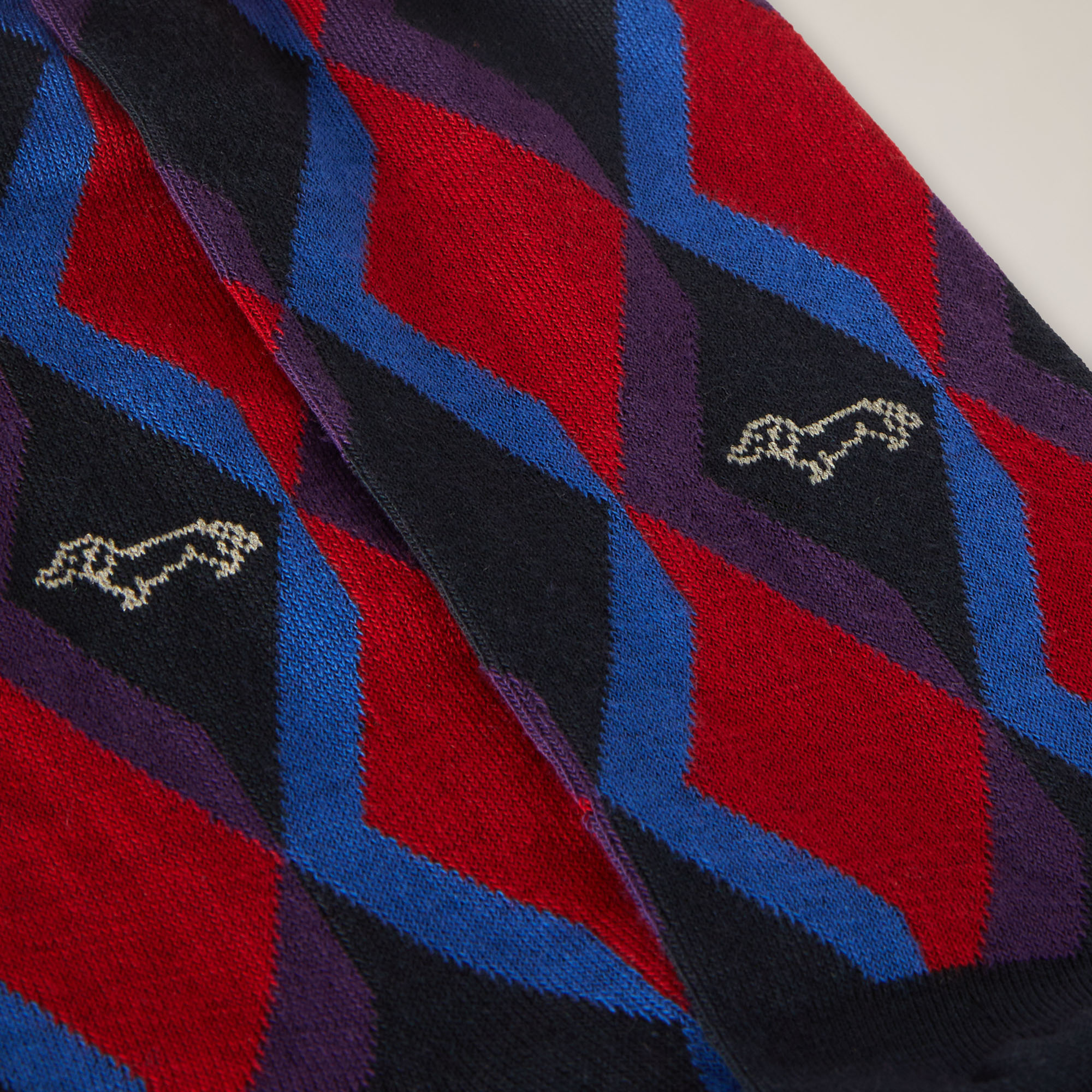 Short Argyle-Patterned Socks, Blue, large image number 1